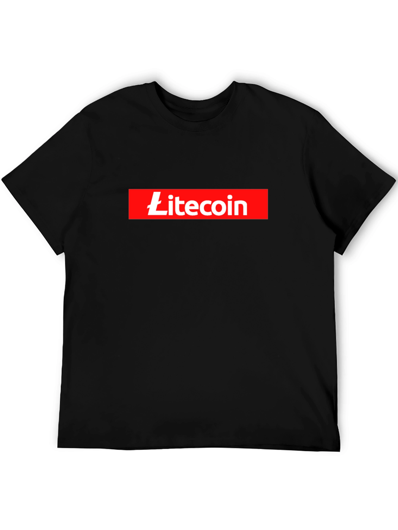 Litecoin Black T-Shirt Crypto Currency Red Box Logo