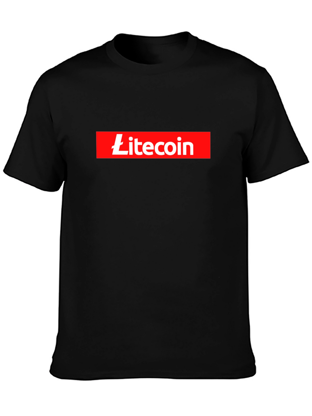 Litecoin Black T-Shirt Crypto Currency Red Box Logo