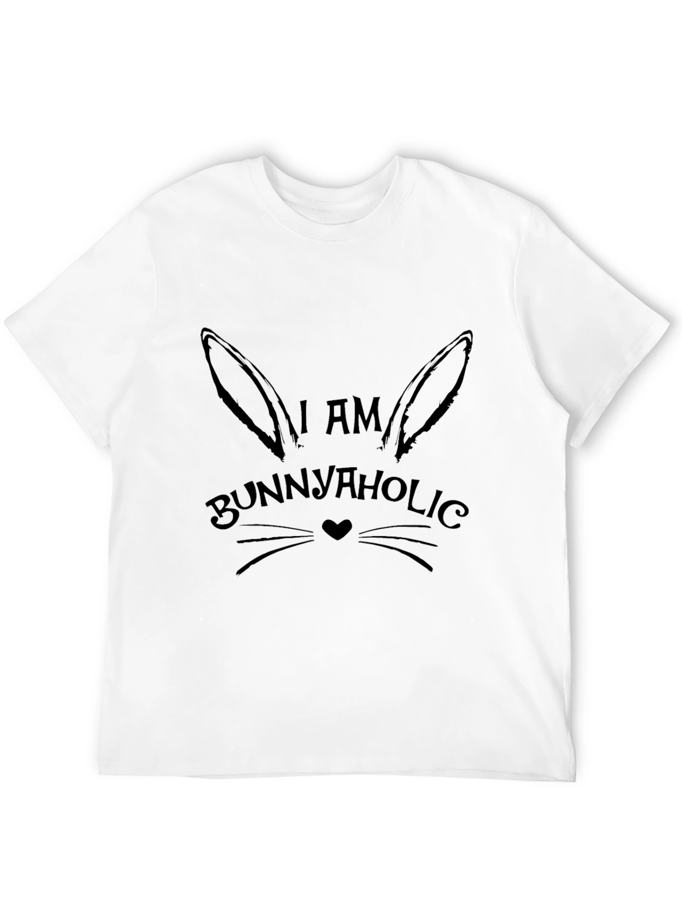 Bunnyaholic Black T-Shirt - Easter Lover Apparel