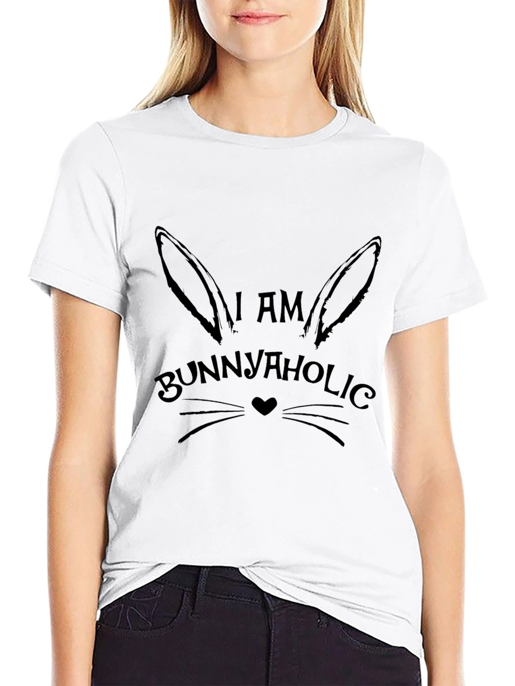 Bunnyaholic Black T-Shirt - Easter Lover Apparel