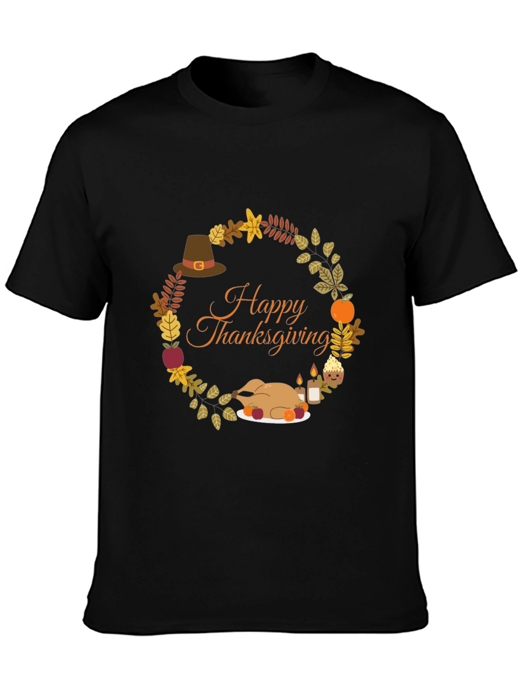 Thanksgiving Wreath Graphic T-Shirt