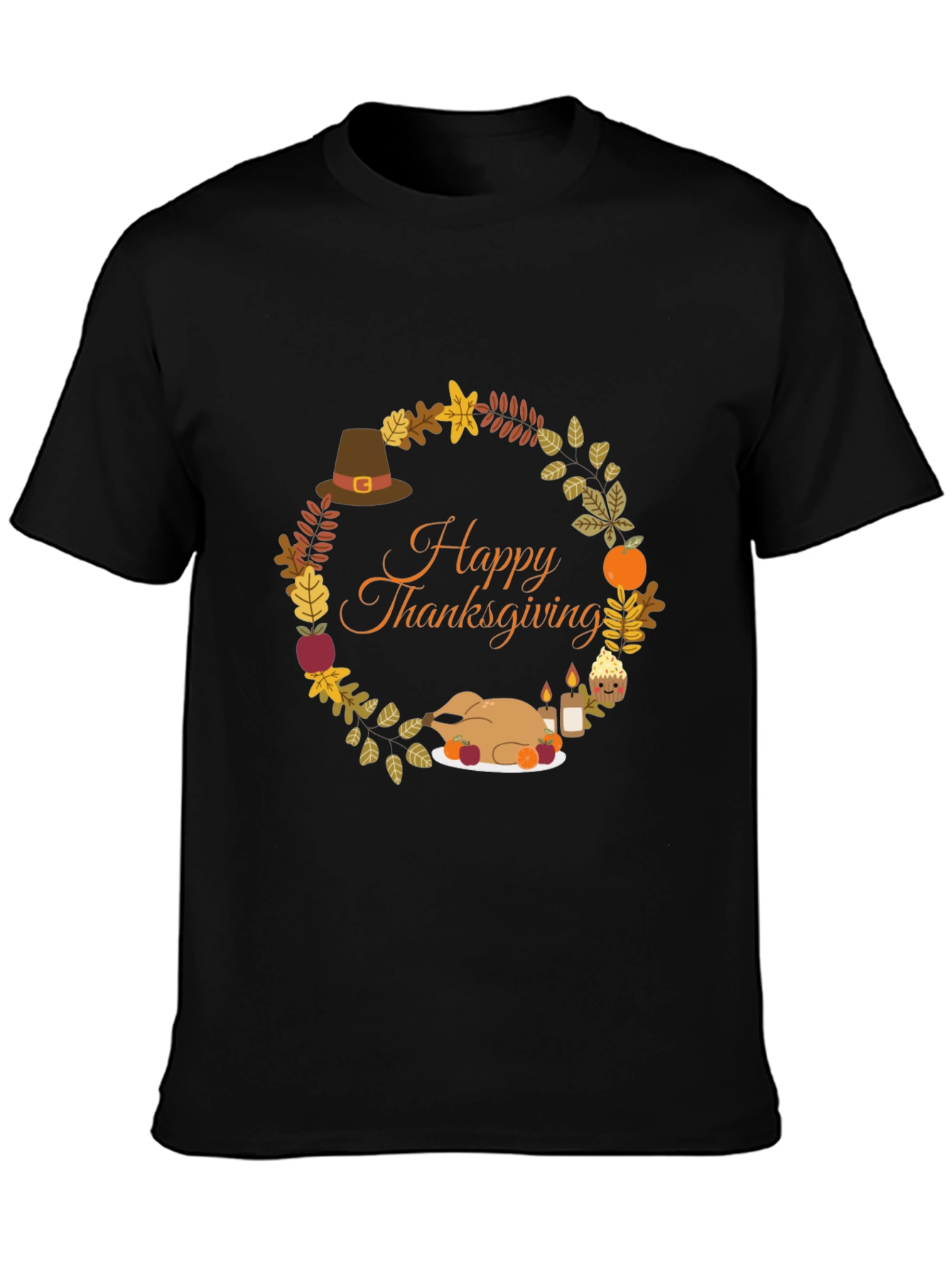 Thanksgiving Wreath Graphic T-Shirt