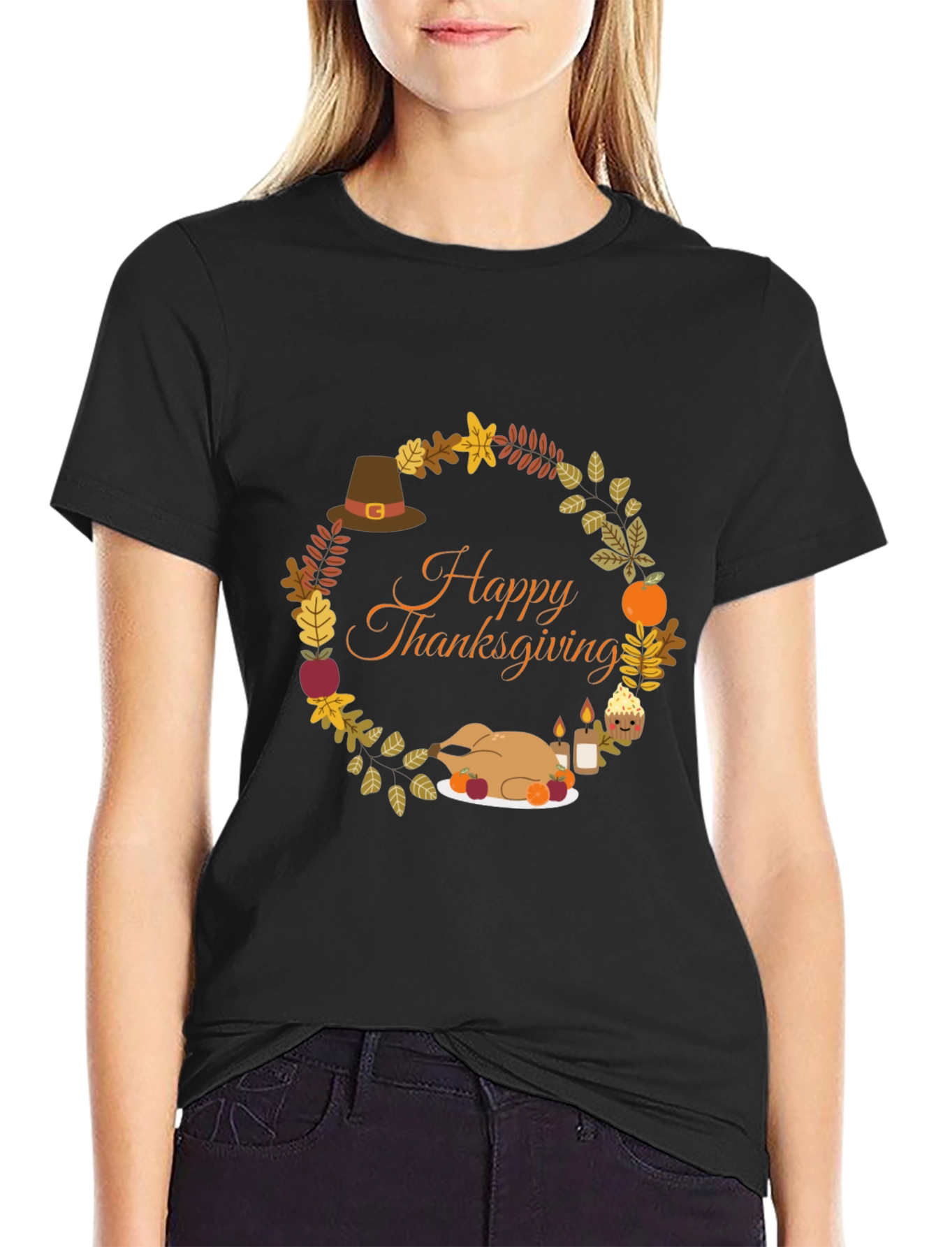 Thanksgiving Wreath Graphic T-Shirt