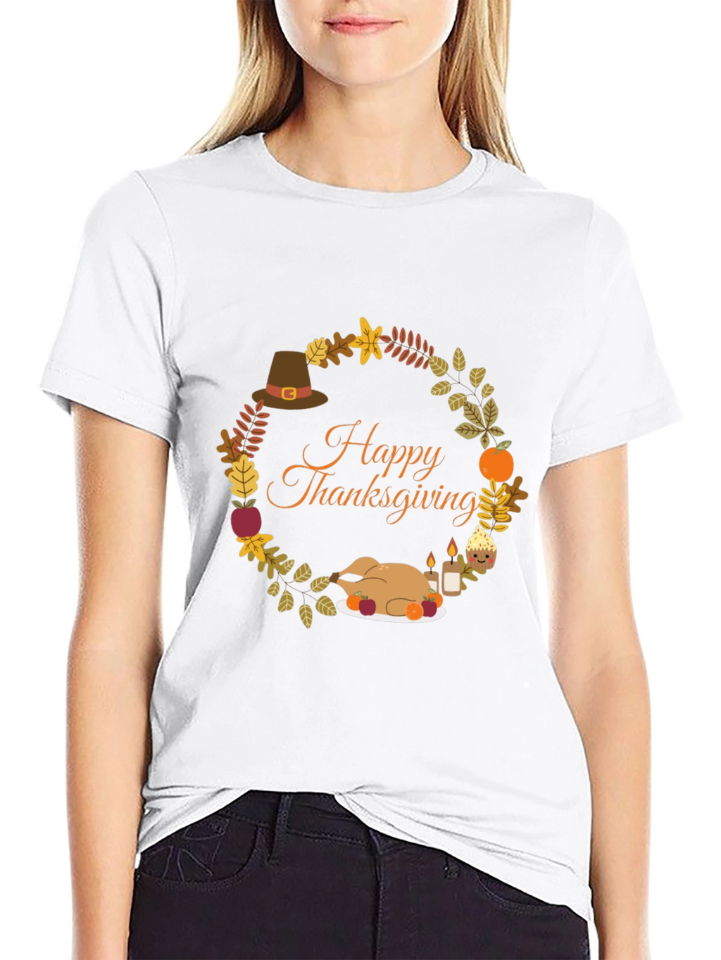 Thanksgiving Wreath Graphic T-Shirt