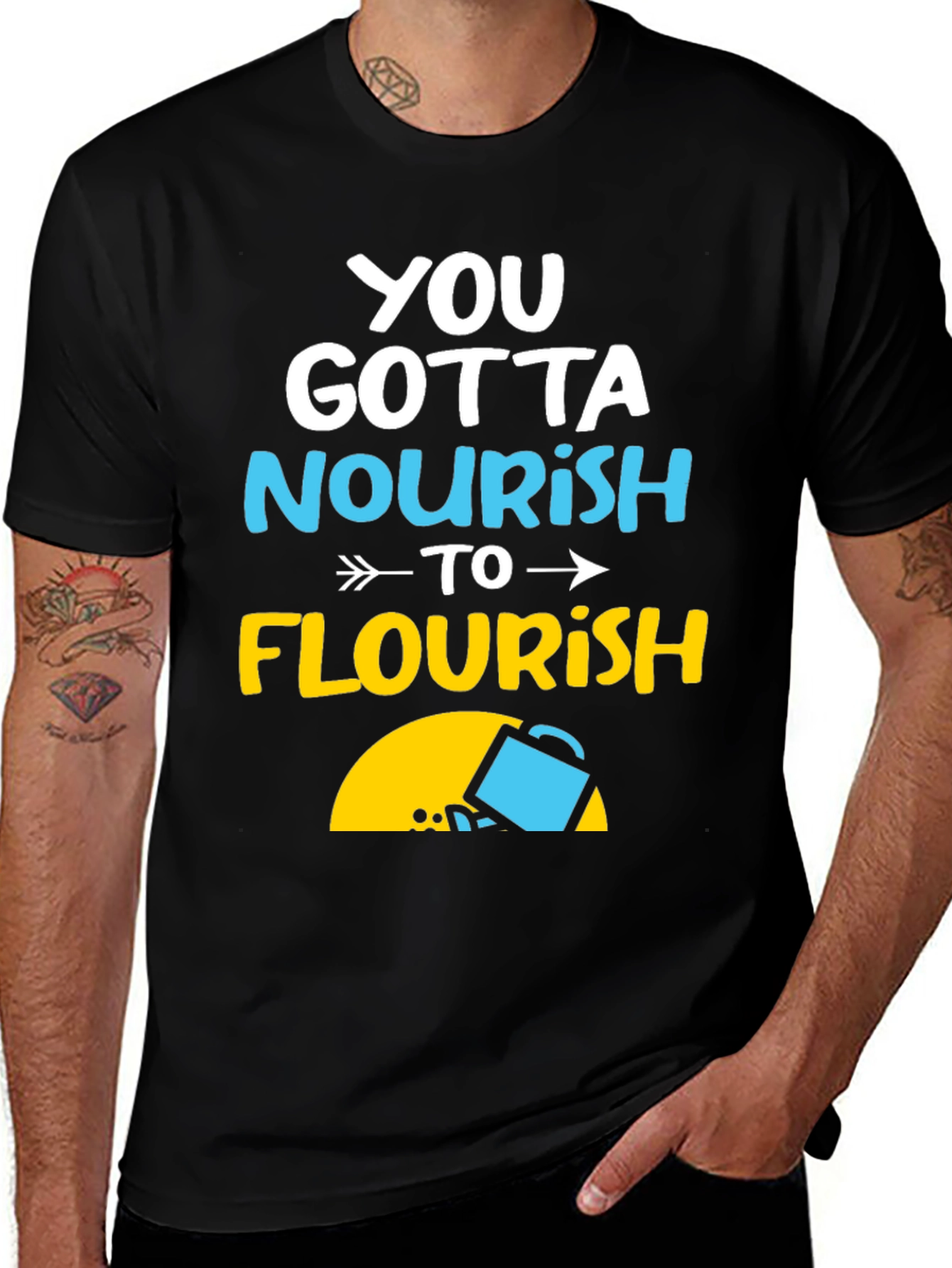 Nourish to Flourish Graphic Tee - Inspiring Design
