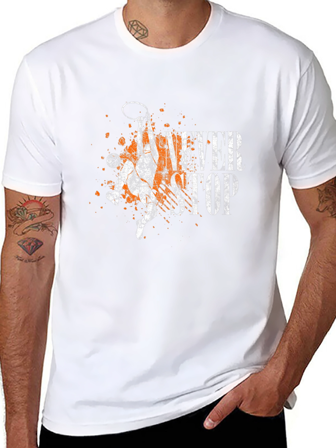 Never Stop Basketball Graphic Tee