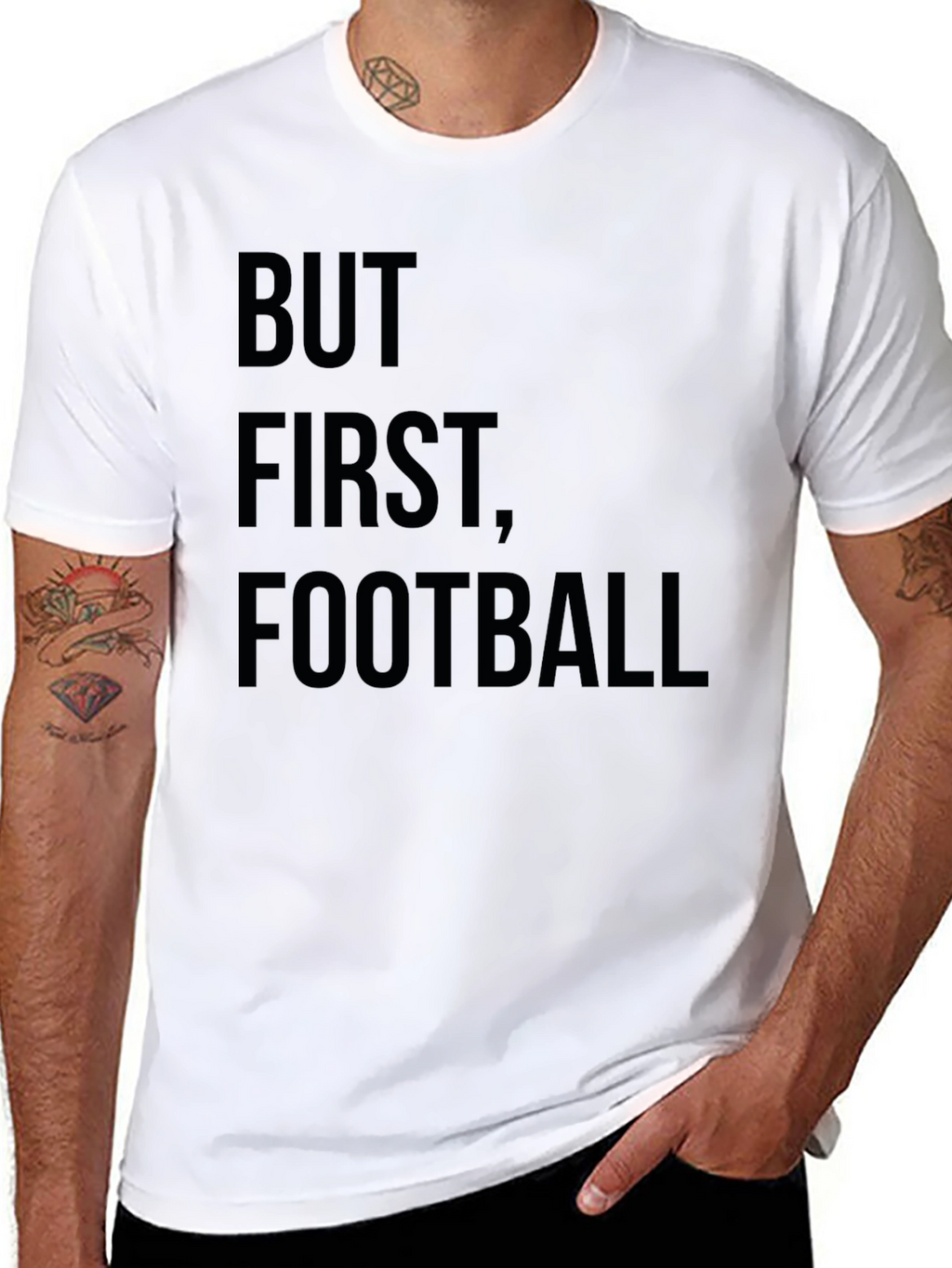 But First Football Graphic Tee - Black