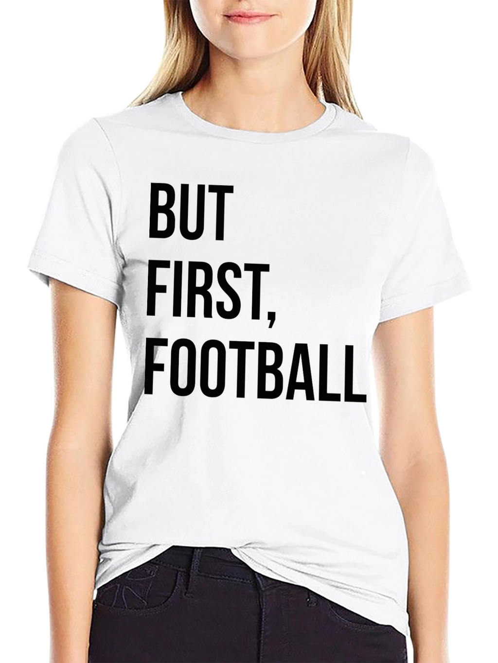 But First Football Graphic Tee - Black