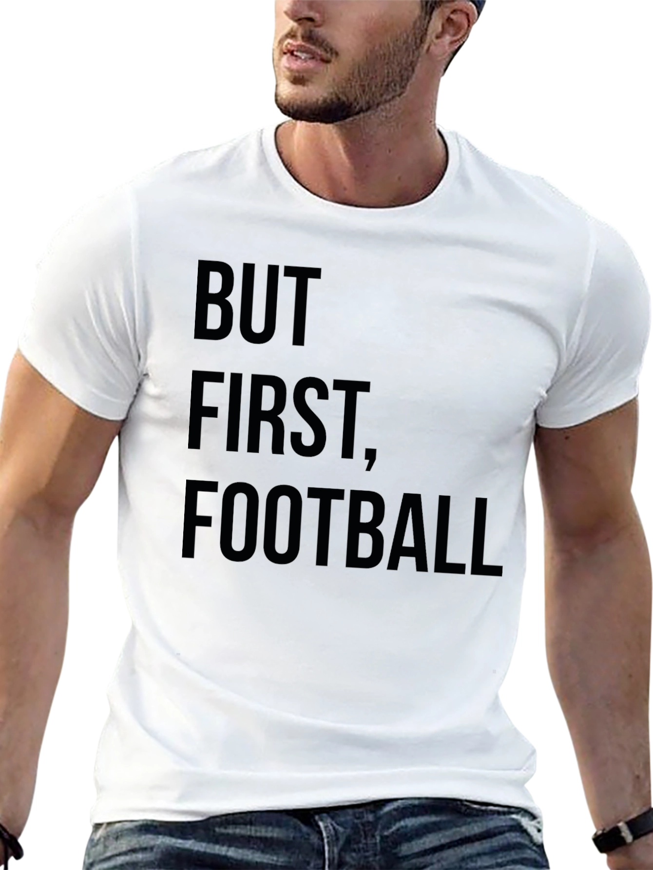 But First Football Graphic Tee - Black