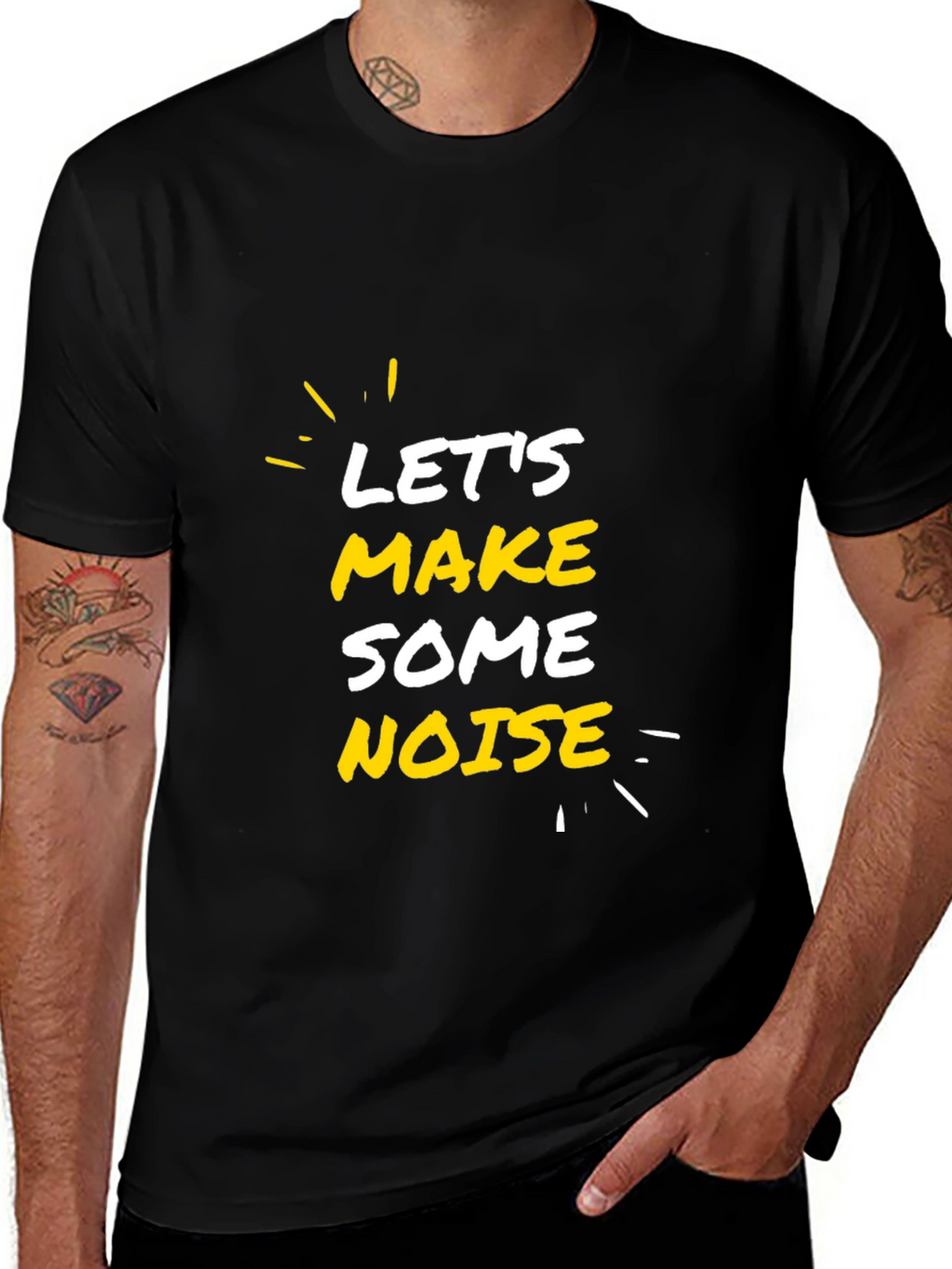 Lets Make Some Noise Black Graphic Tee