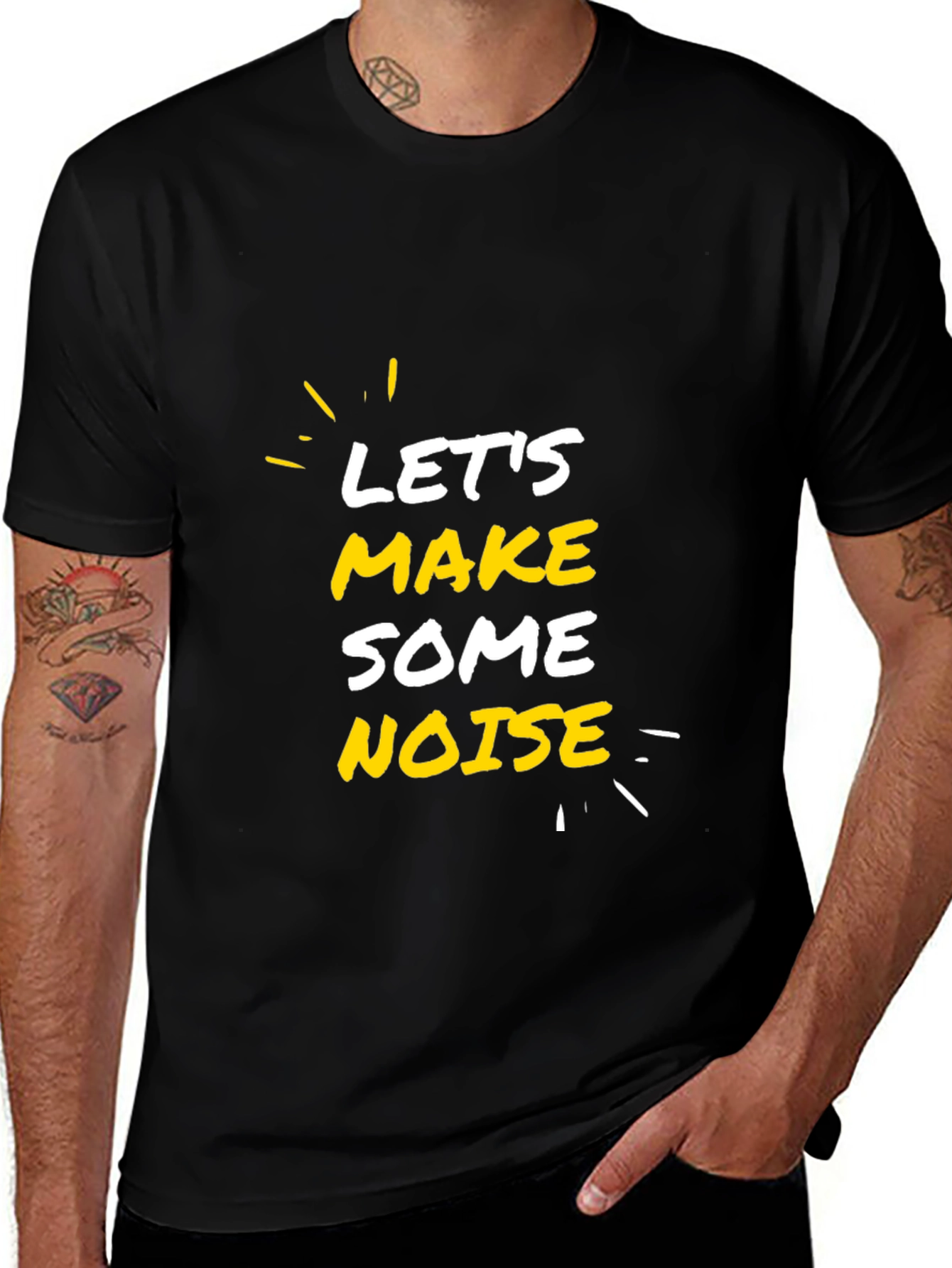 Lets Make Some Noise Black Graphic Tee