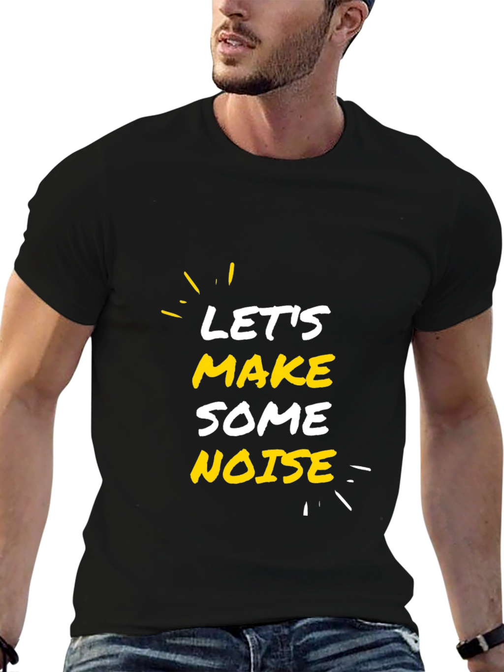Lets Make Some Noise Black Graphic Tee