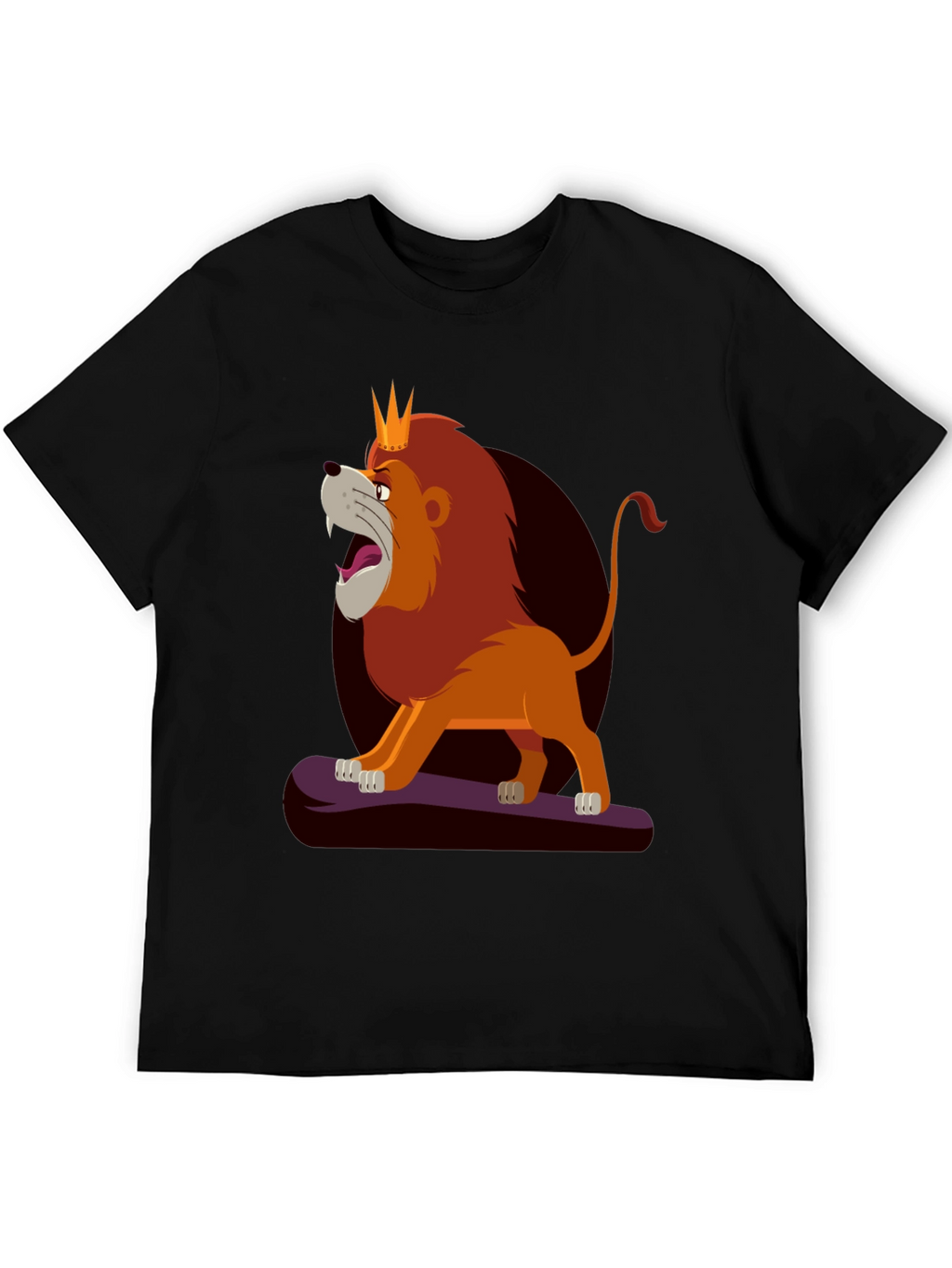 Lion King Cartoon Graphic Tee - Black T-Shirt