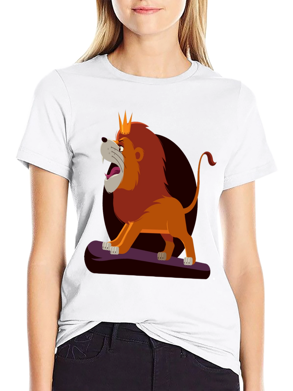 Lion King Cartoon Graphic Tee - Black T-Shirt