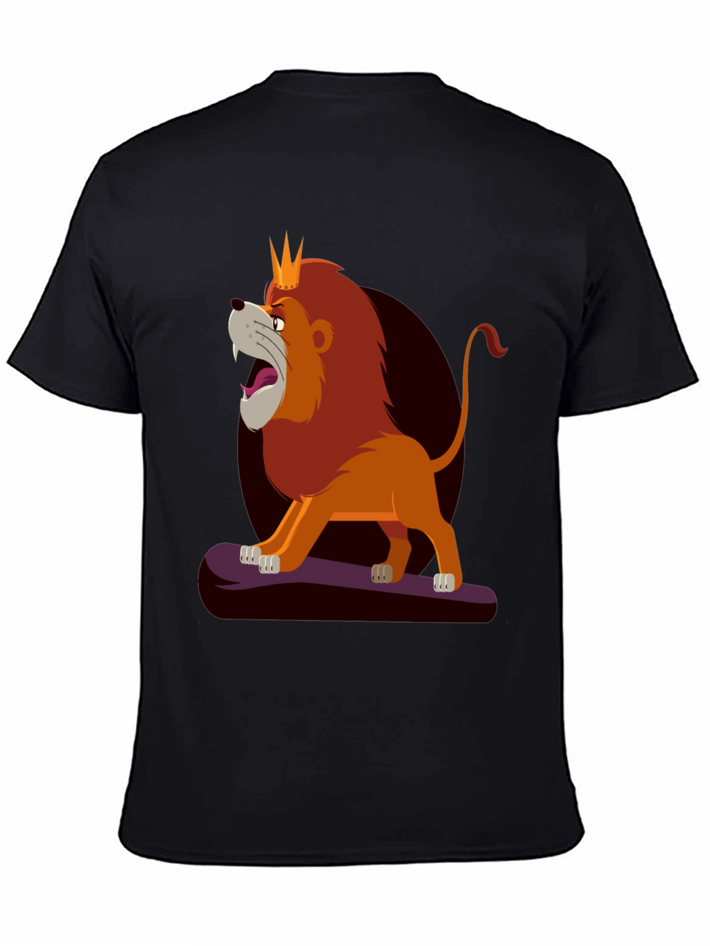Lion King Cartoon Graphic Tee - Black T-Shirt