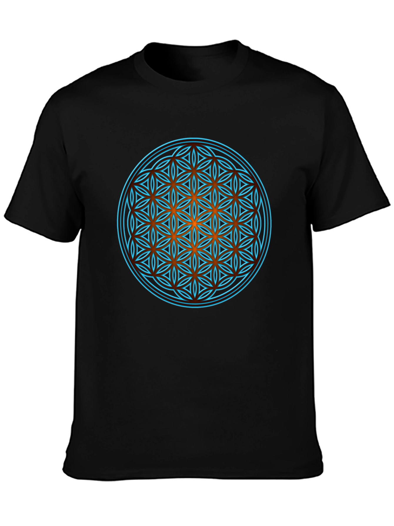 Sacred Geometry Graphic Print Black T-Shirt
