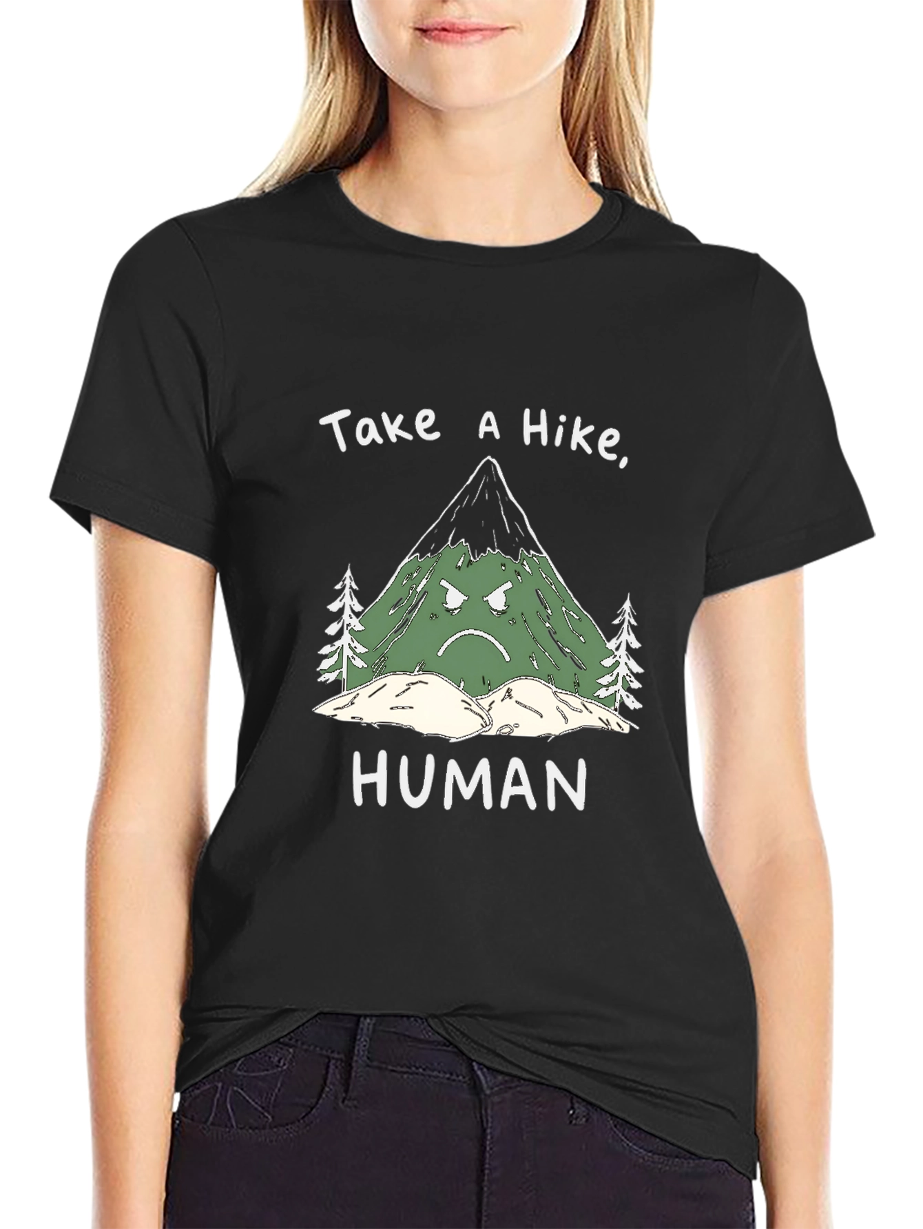 Grumpy Mountain Graphic Tee - Take a Hike Human!