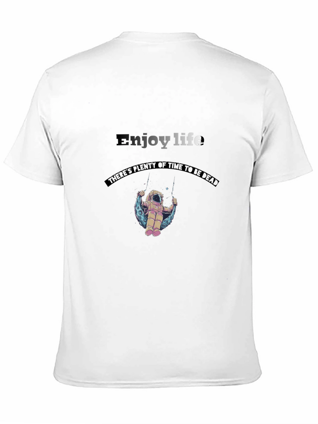 Enjoy Life Graphic Tee - Astronaut on Moon Swing