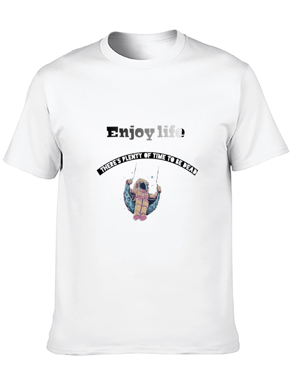 Enjoy Life Graphic Tee - Astronaut on Moon Swing