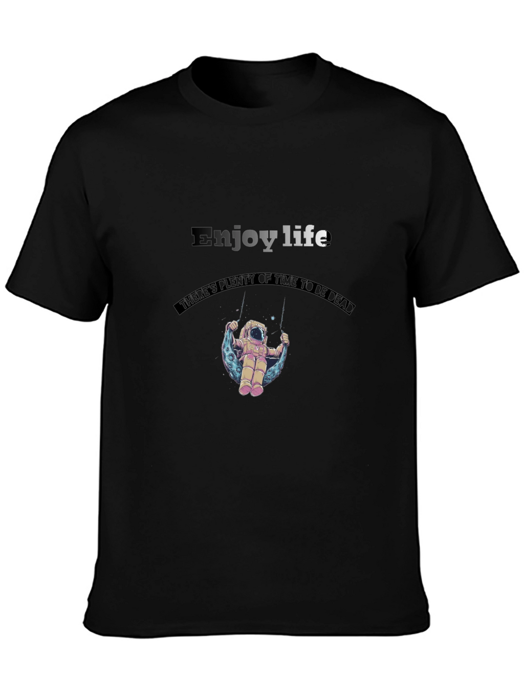 Enjoy Life Graphic Tee - Astronaut on Moon Swing