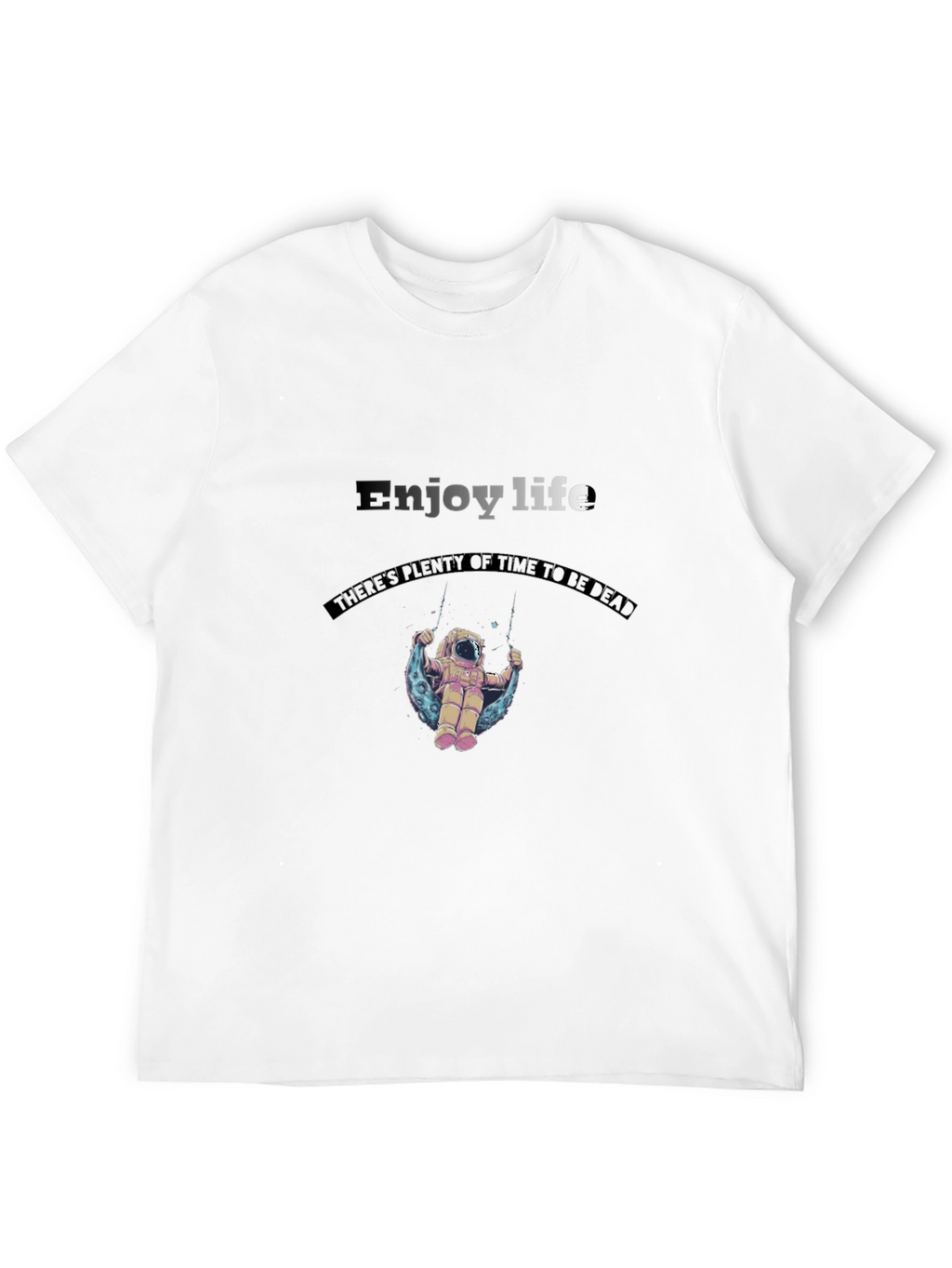 Enjoy Life Graphic Tee - Astronaut on Moon Swing