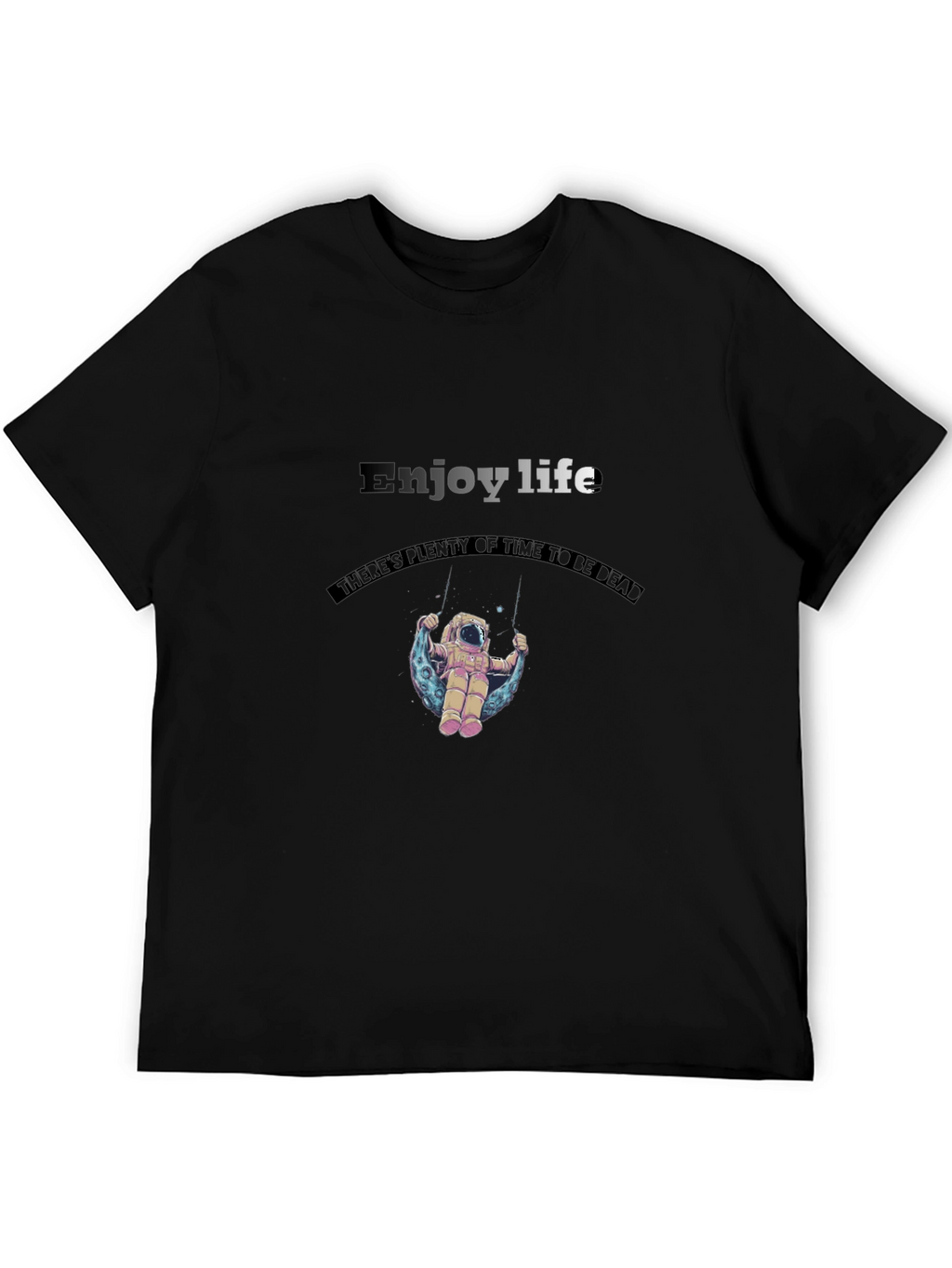 Enjoy Life Graphic Tee - Astronaut on Moon Swing