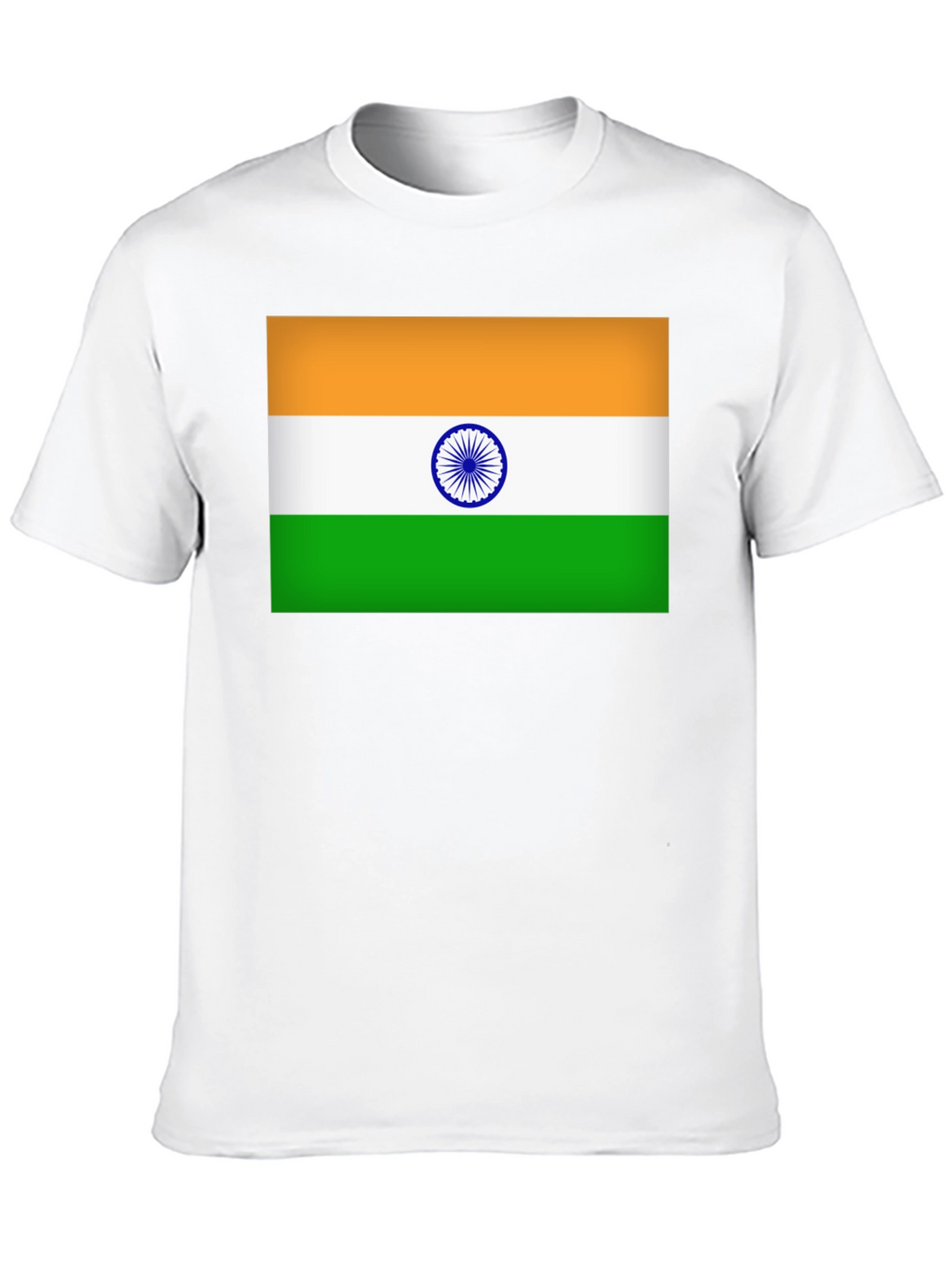 India Flag T-Shirt - Black Cotton Blend