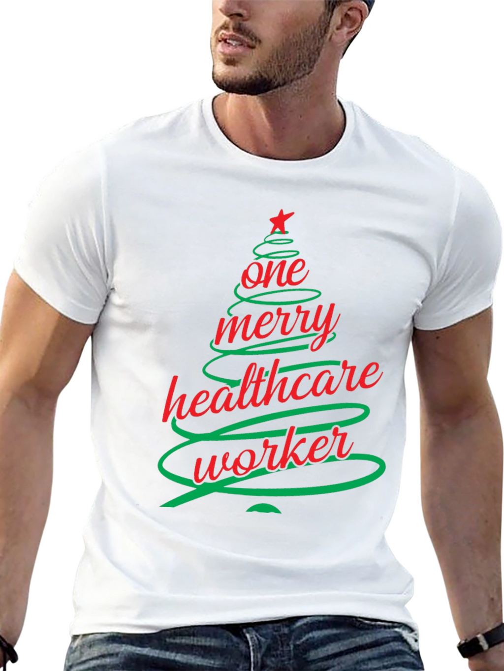 One Merry Healthcare Worker Christmas Tree T-Shirt