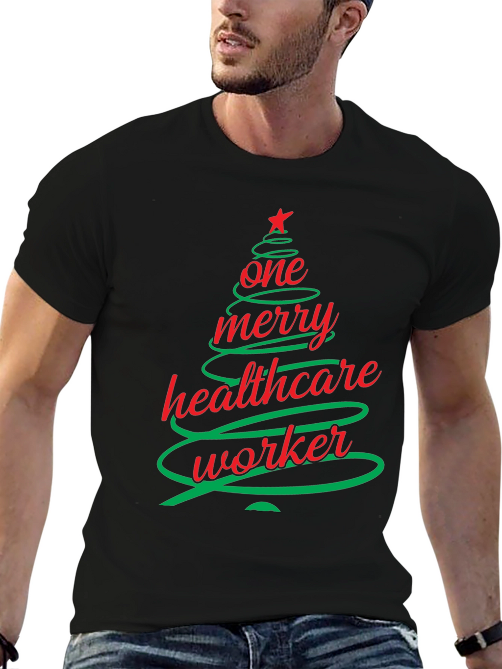 One Merry Healthcare Worker Christmas Tree T-Shirt