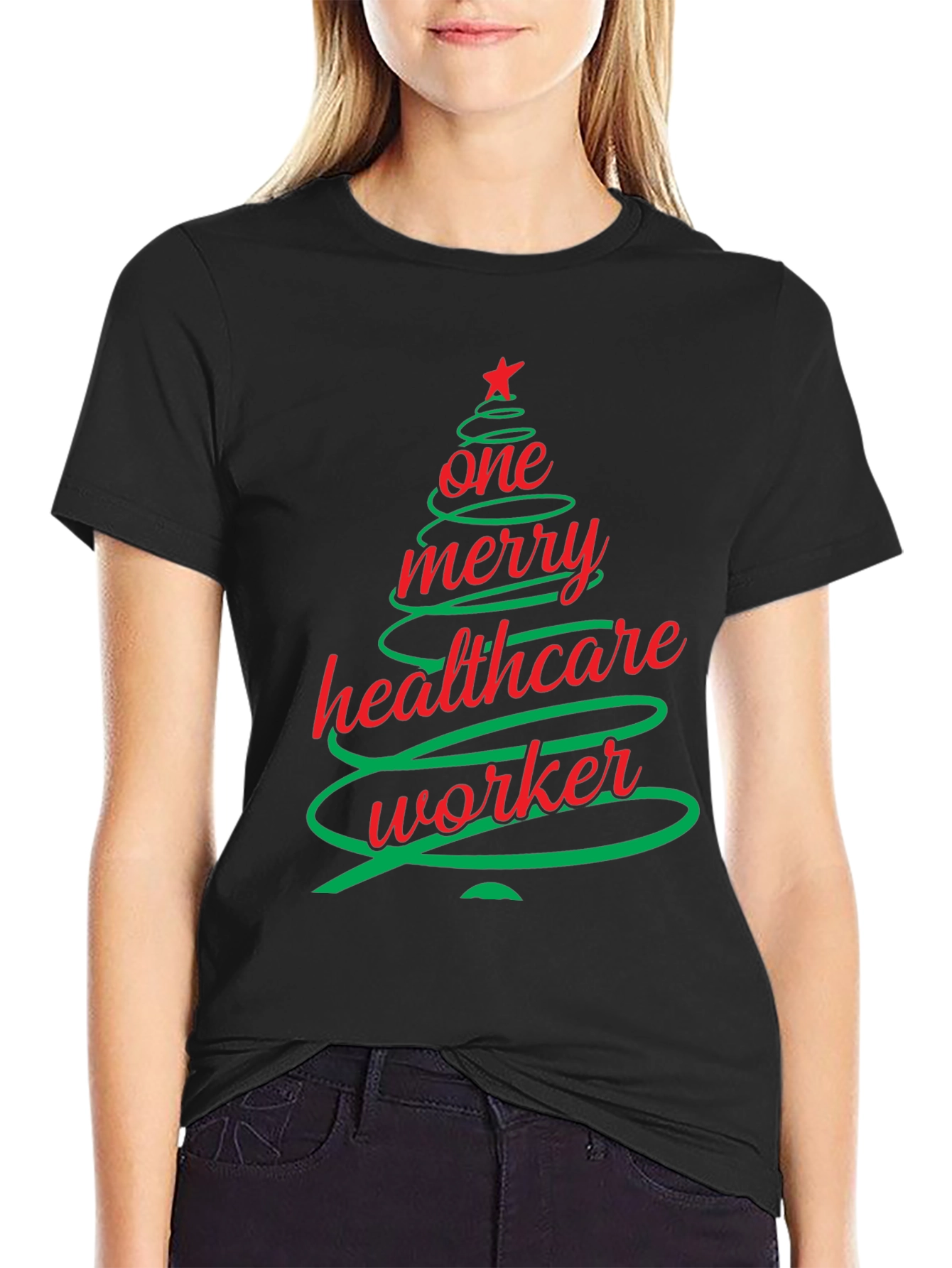 One Merry Healthcare Worker Christmas Tree T-Shirt
