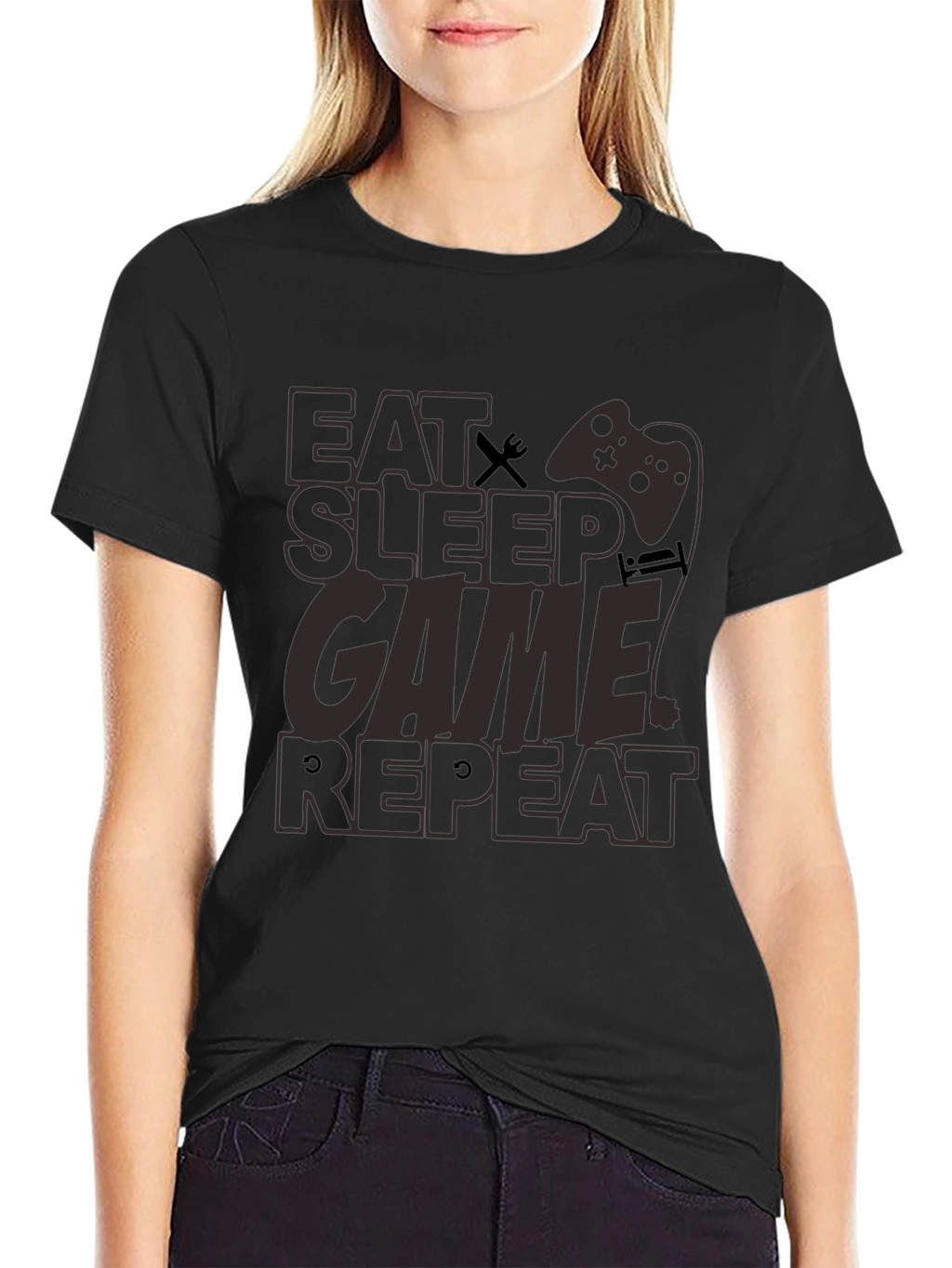Eat Sleep Game Repeat Graphic Tee