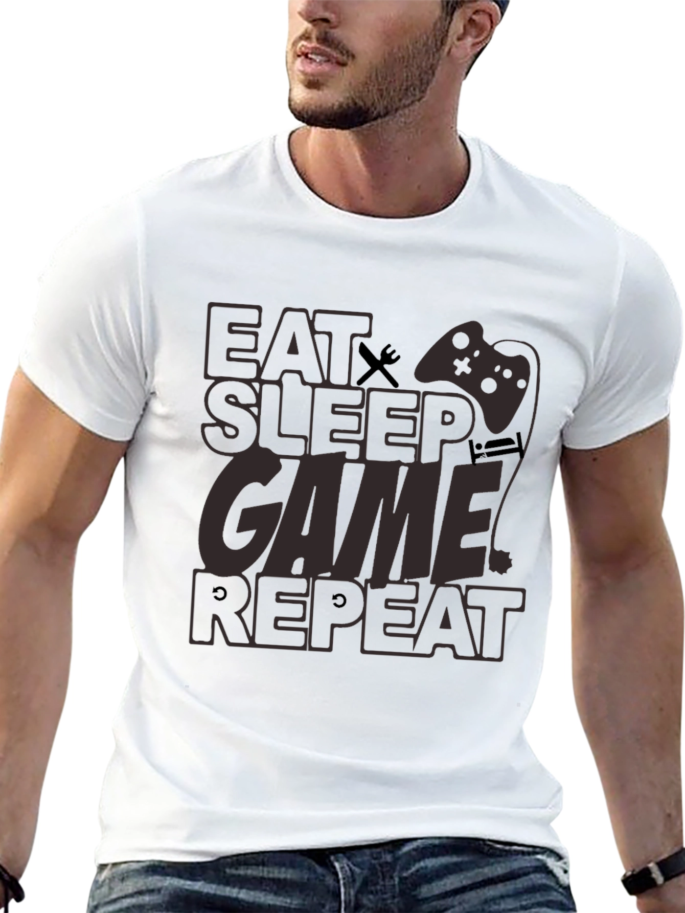Eat Sleep Game Repeat Graphic Tee