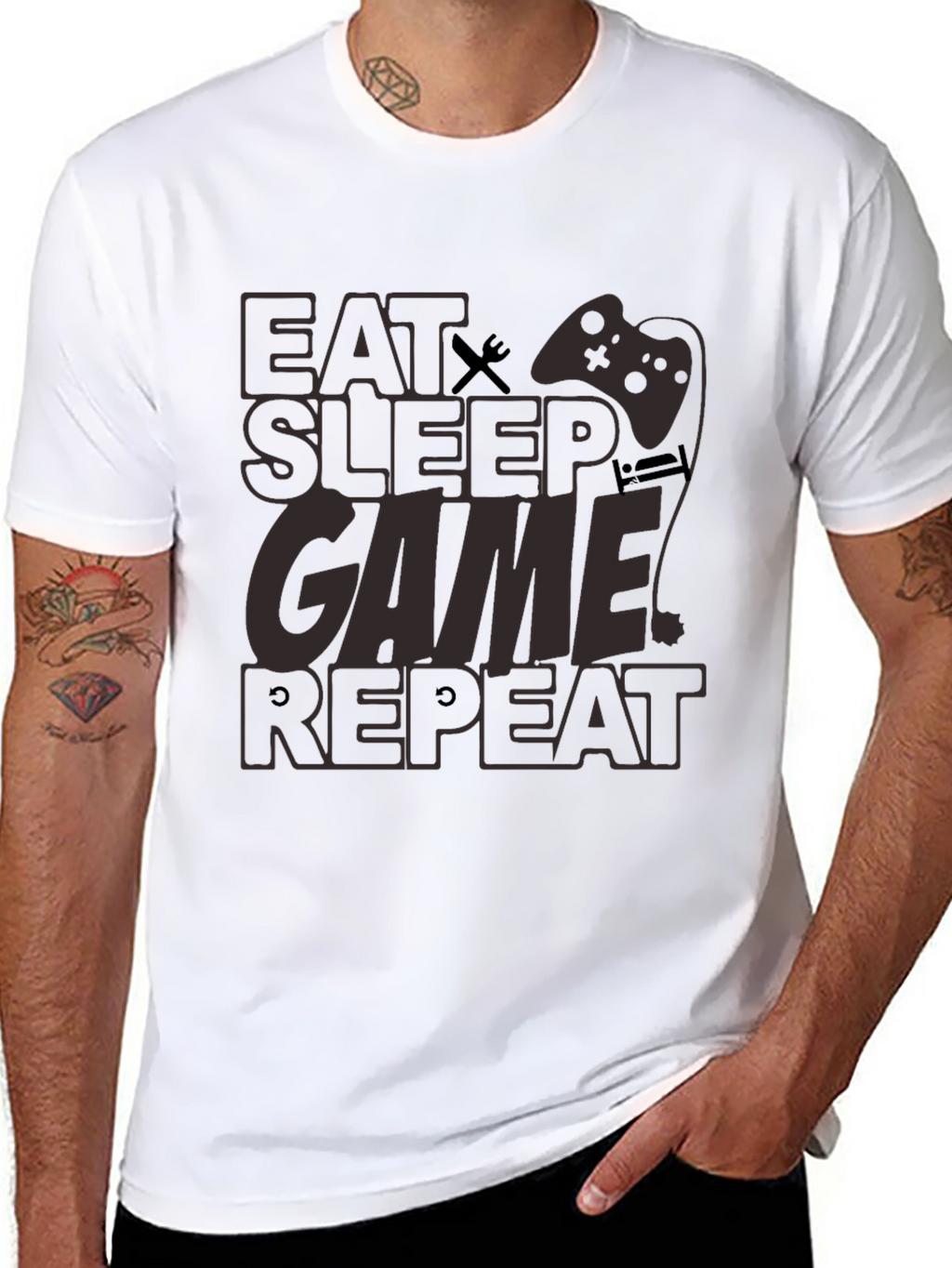 Eat Sleep Game Repeat Graphic Tee