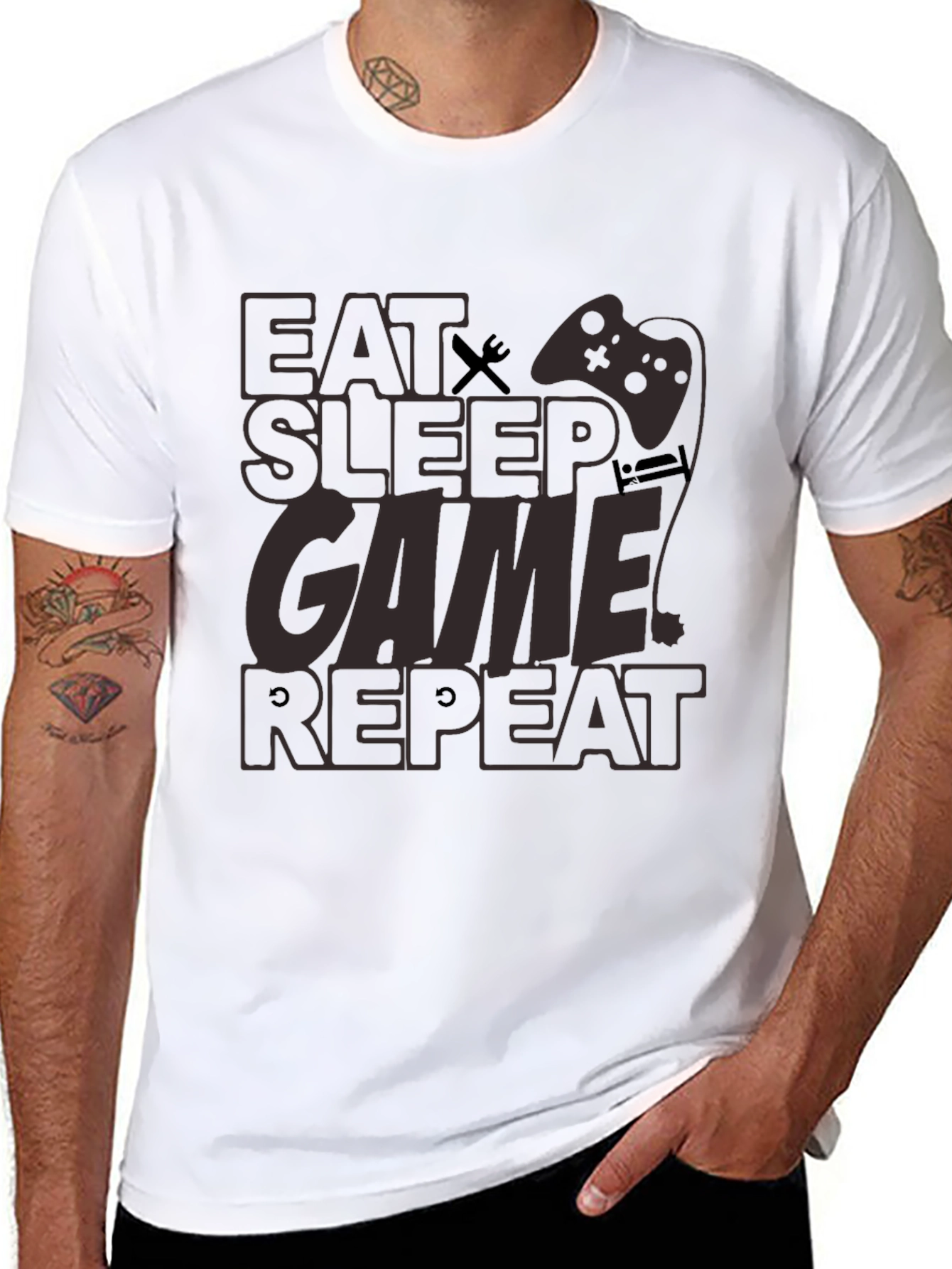 Eat Sleep Game Repeat Graphic Tee
