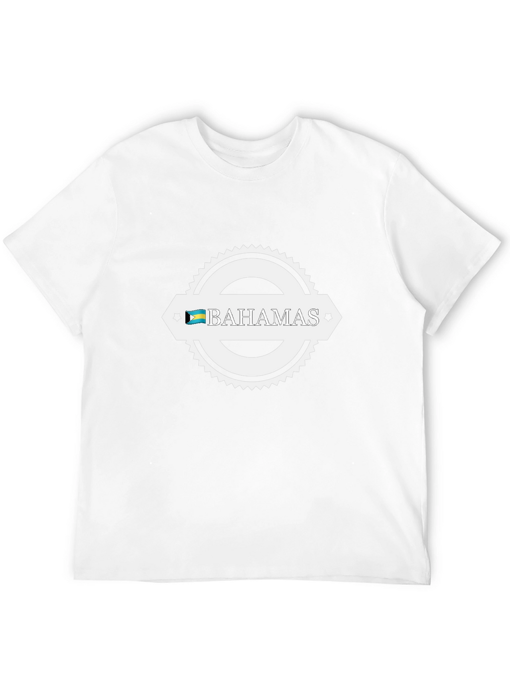 Bahamas Flag Graphic Tee - Black Crew Neck T-Shirt