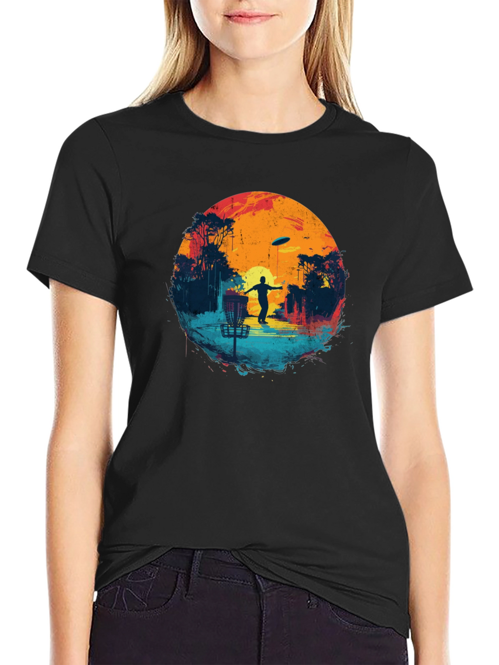 Disc Golf Sunset Black Tee