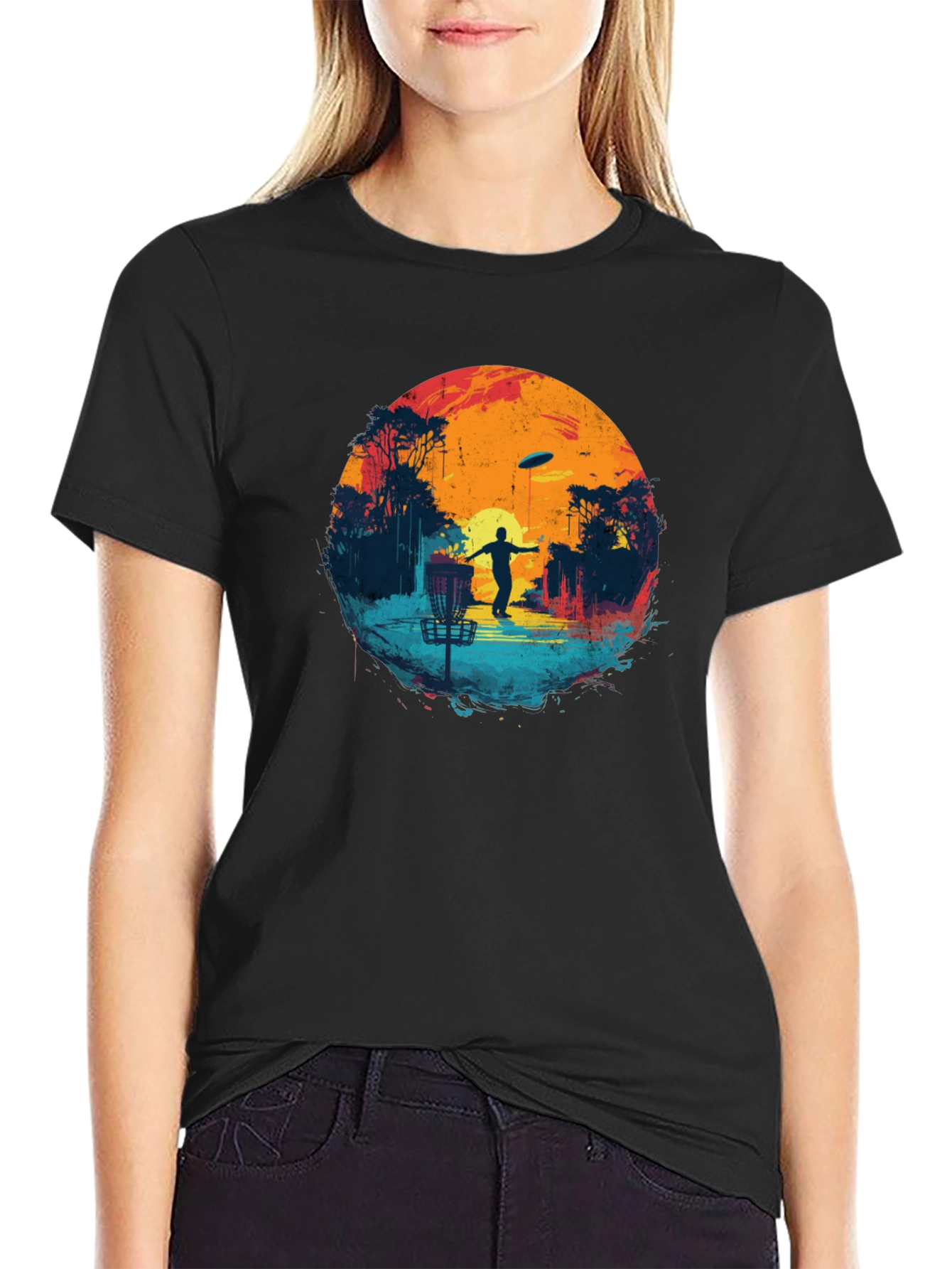 Disc Golf Sunset Black Tee
