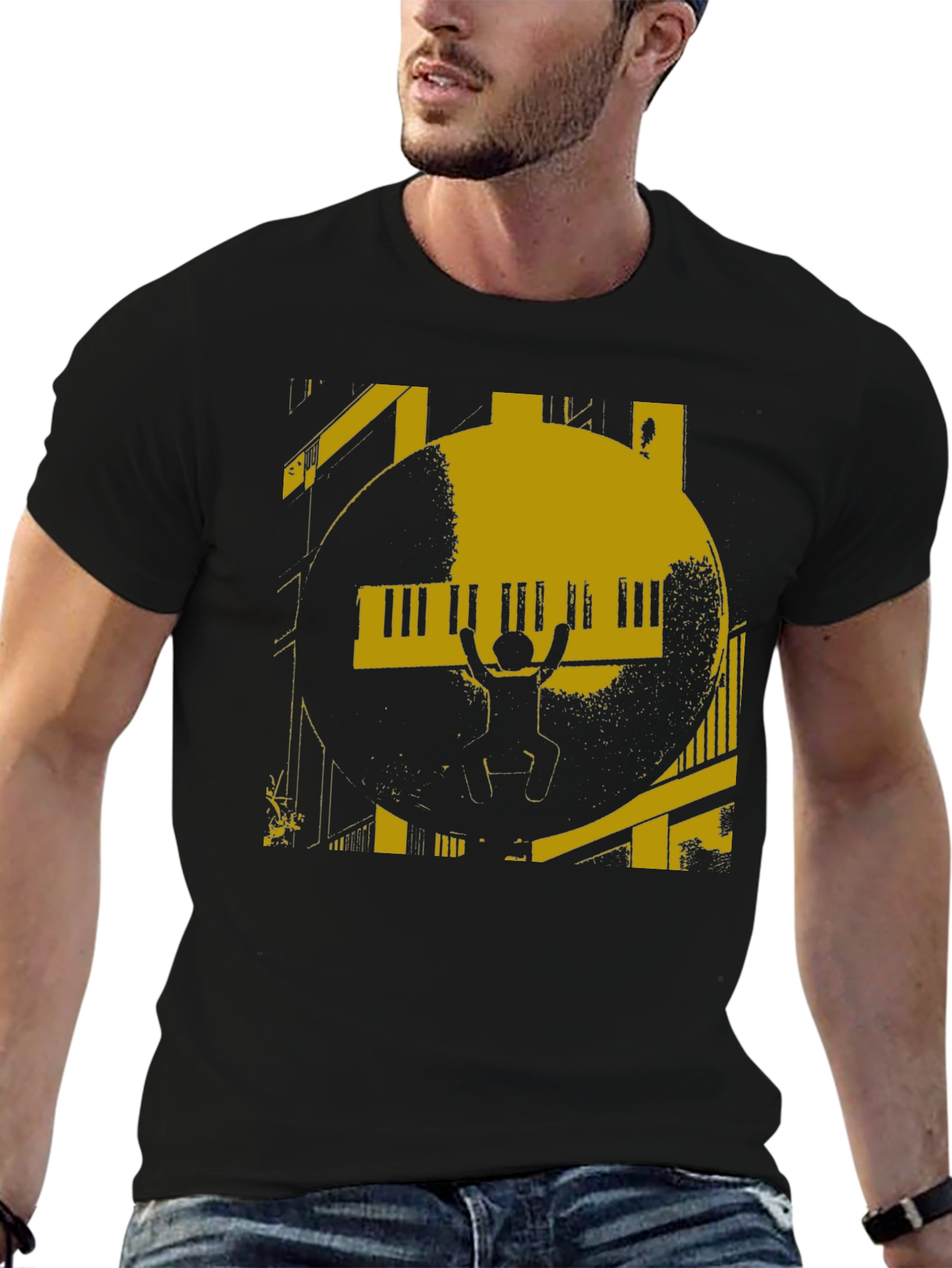 Piano Graphic Black T-Shirt