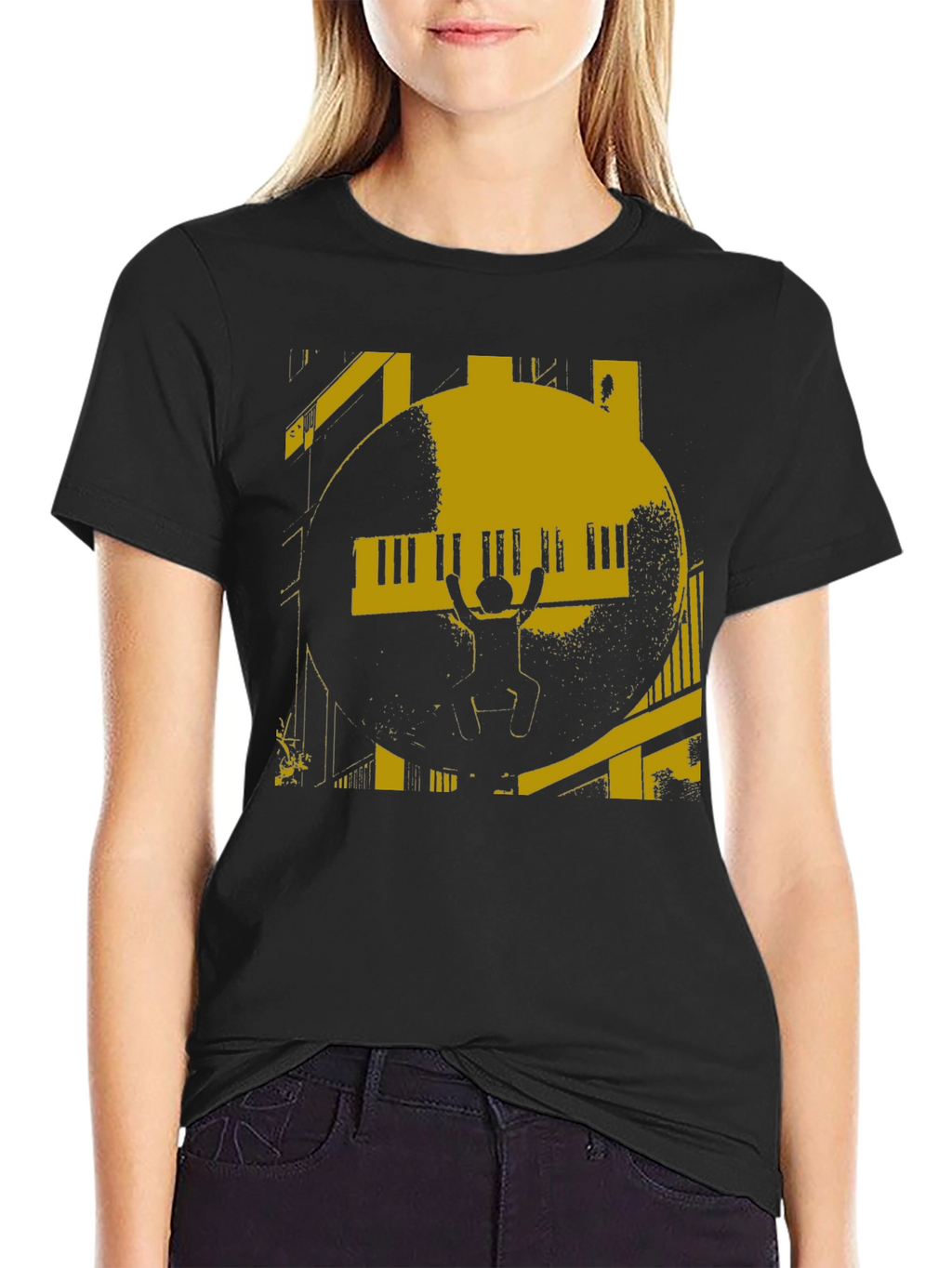 Piano Graphic Black T-Shirt