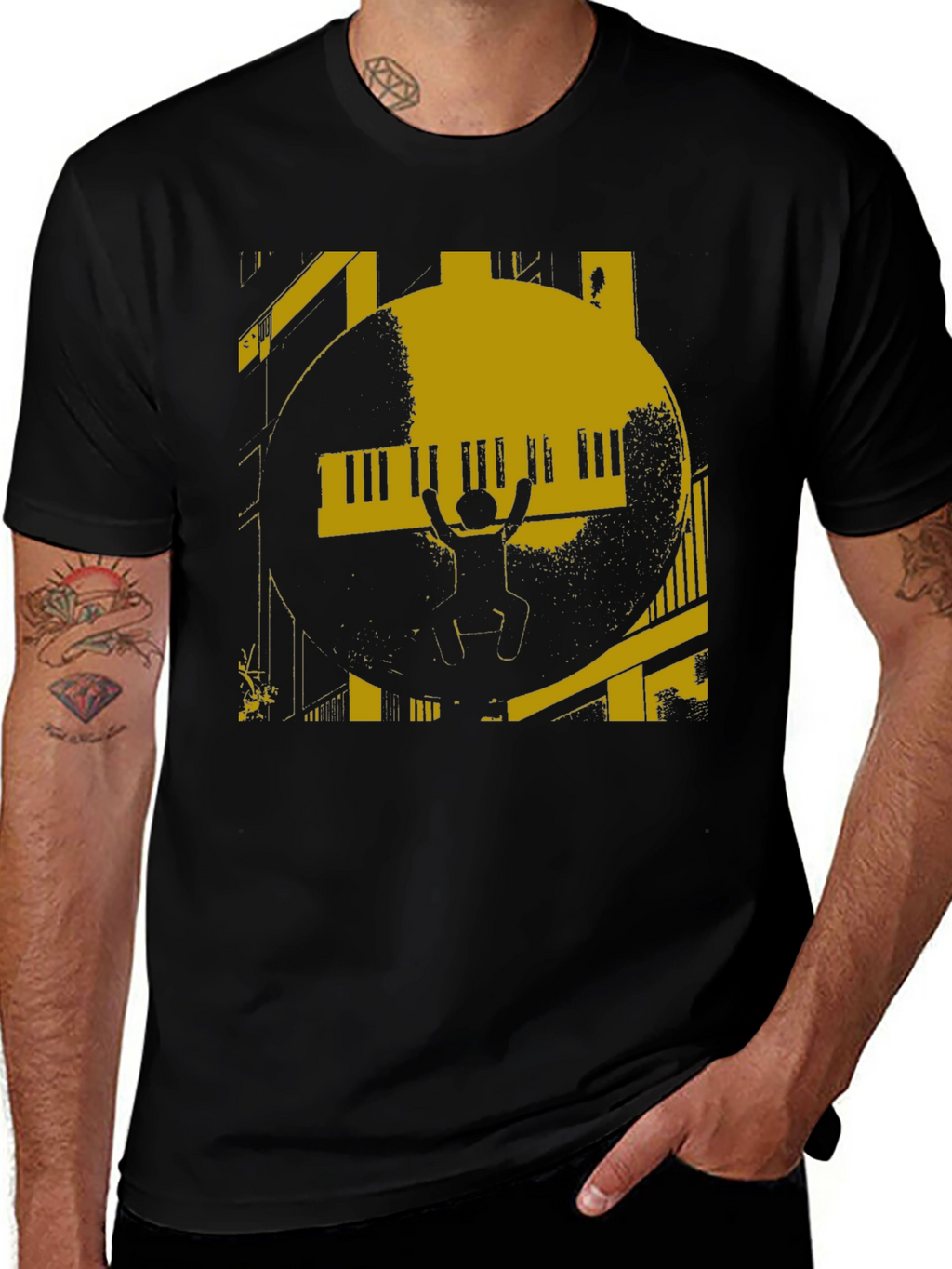Piano Graphic Black T-Shirt