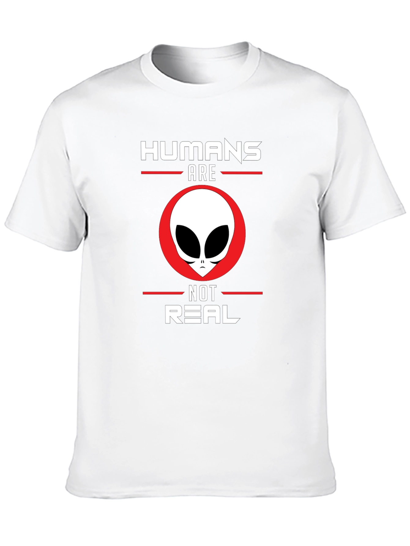 Humans Are Not Real Alien Graphic Tee - Black