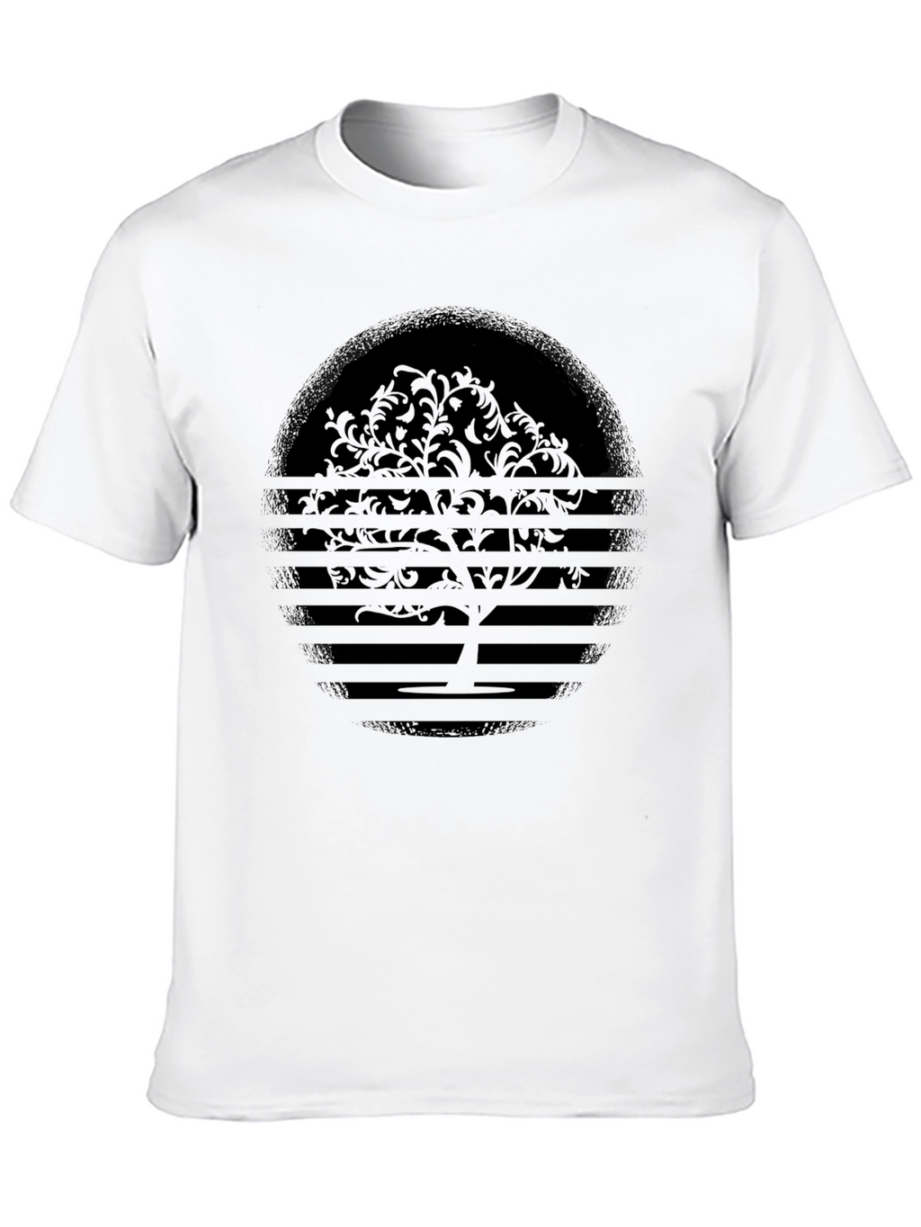 Abstract Tree Graphic Tee - Black