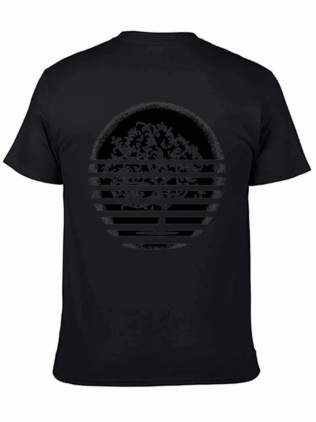 Abstract Tree Graphic Tee - Black