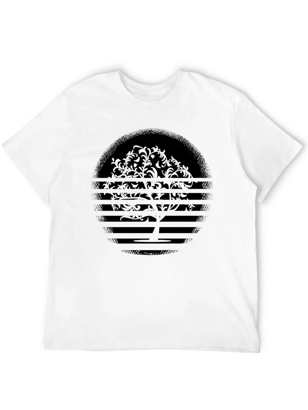 Abstract Tree Graphic Tee - Black