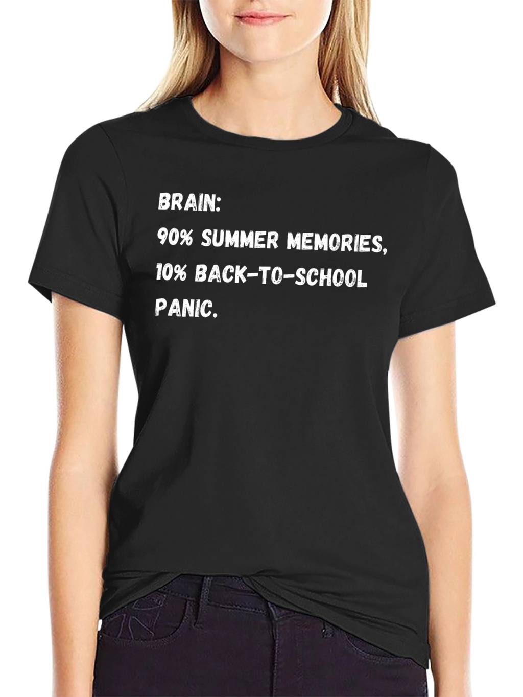 Funny Brain Summer Memories Back-to-School Panic T-Shirt