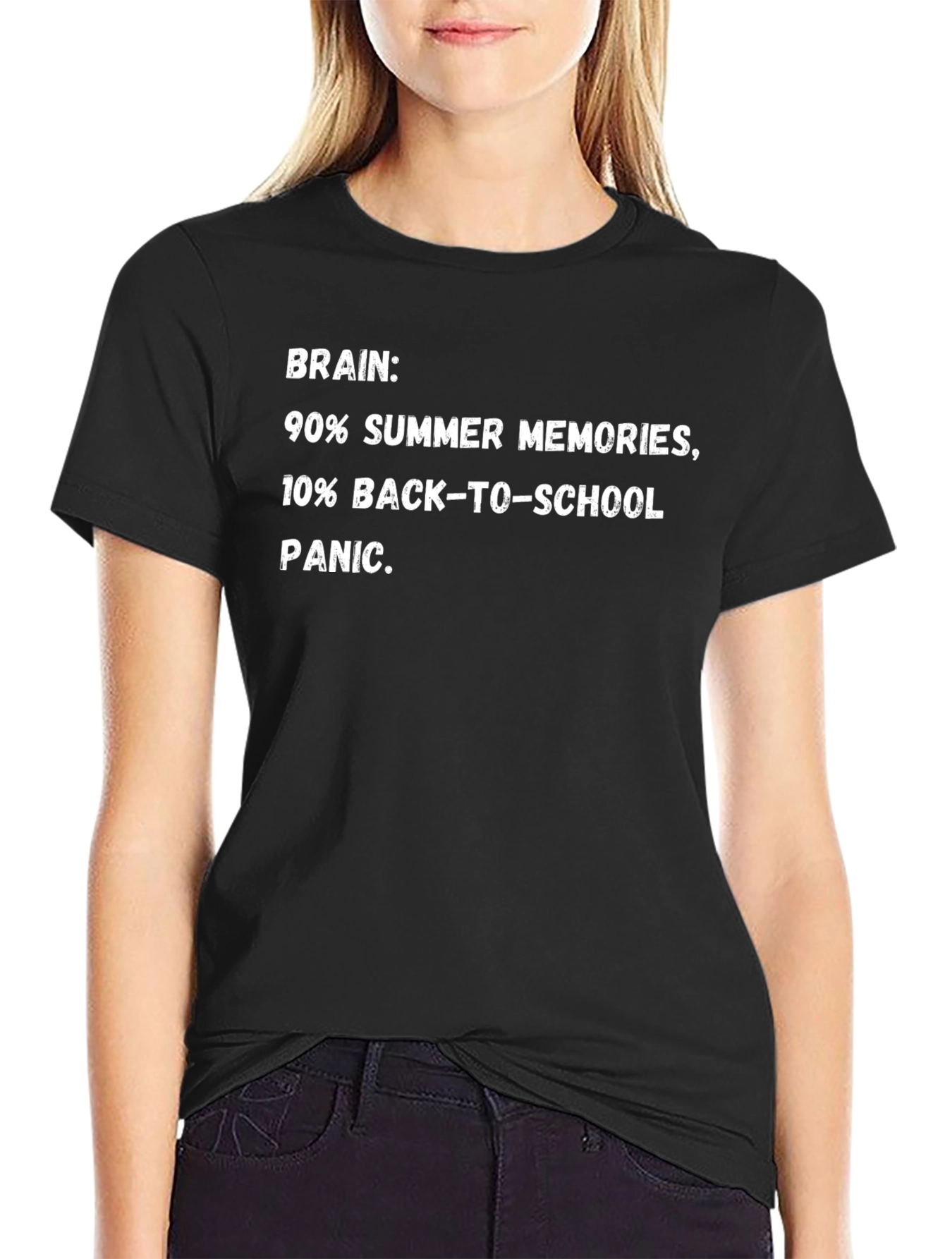Funny Brain Summer Memories Back-to-School Panic T-Shirt