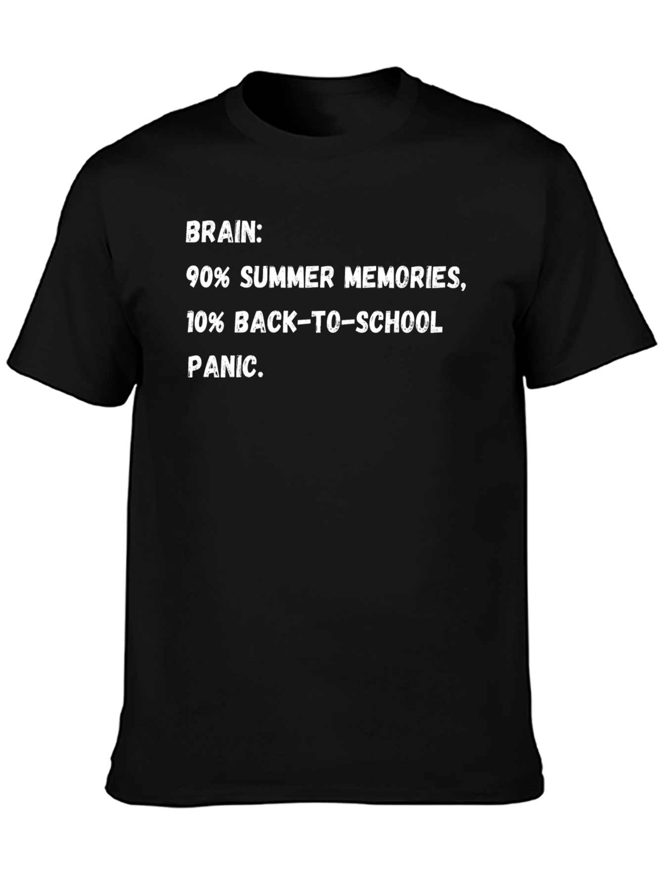 Funny Brain Summer Memories Back-to-School Panic T-Shirt