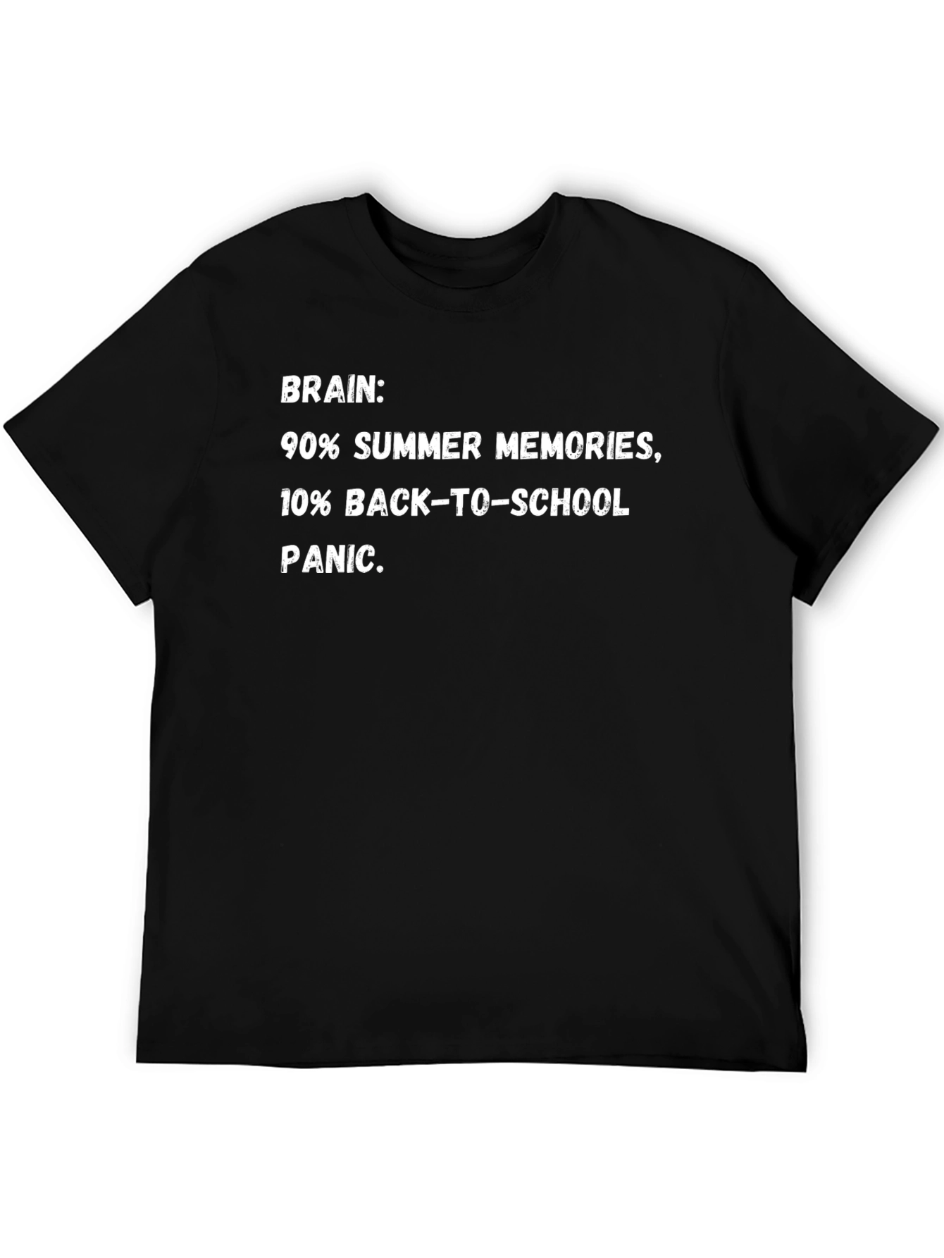 Funny Brain Summer Memories Back-to-School Panic T-Shirt