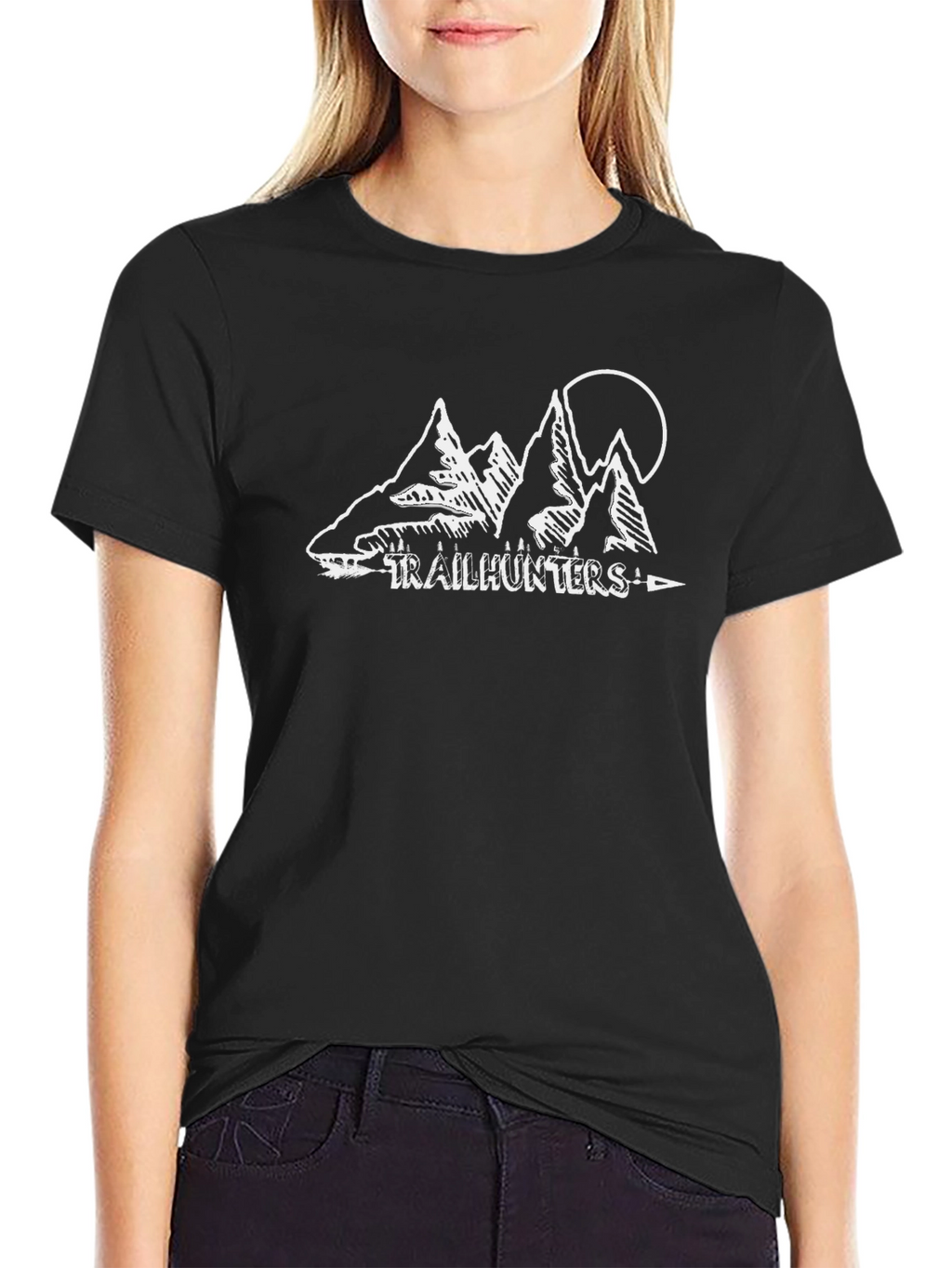 Trailhunters Black T-Shirt - Mountain Adventure Tee