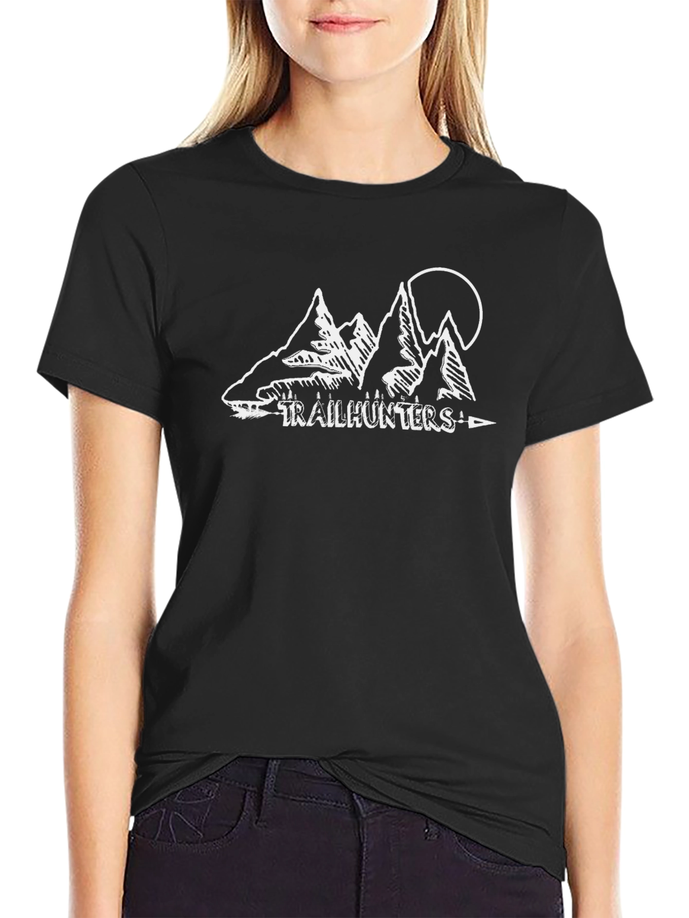 Trailhunters Black T-Shirt - Mountain Adventure Tee